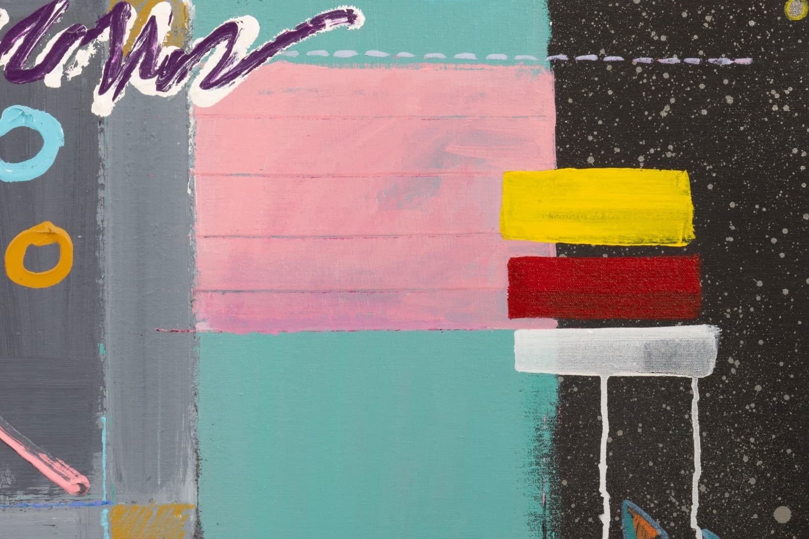 Karen Egren – Untitled 1983 Signed Acrylic on Canvas Memphis Postmodern Painting - Thumbnail 3