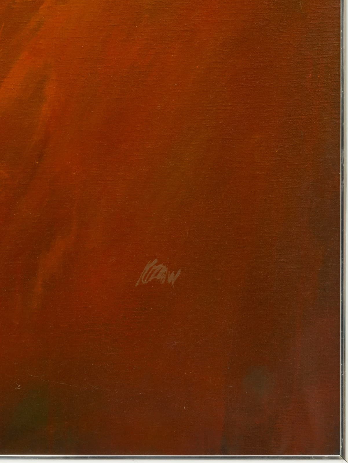 Richard Koslow - Untitled (Red Abstract) 1970s Signed Acrylic on Canvas Painting - Thumbnail 6