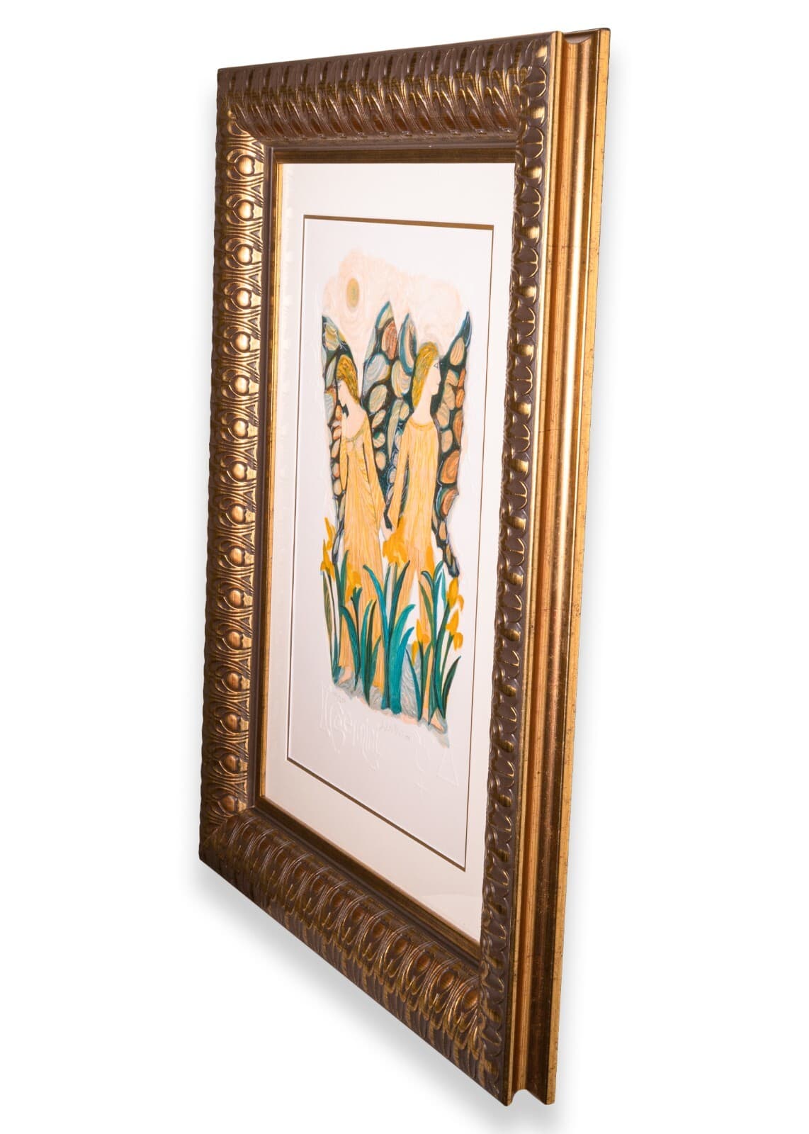 Judith Bledsoe Gemini Zodiac Hand Signed Contemporary Lithograph 117/250 Framed - Thumbnail 3