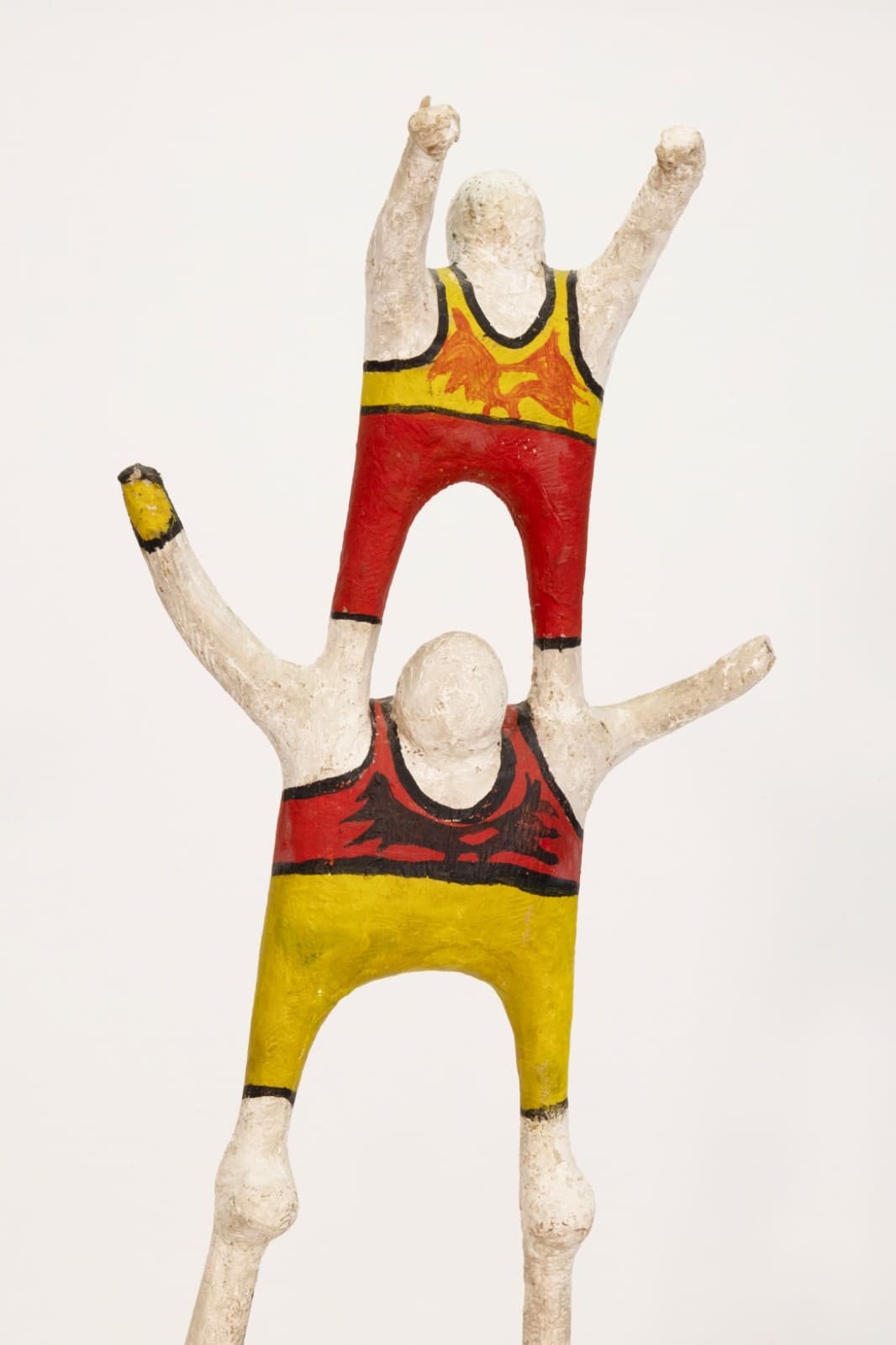 Vintage Mexican Folk Art - Lucha Libre Wrestlers Sculpture Hand-Painted Plaster - Thumbnail 4