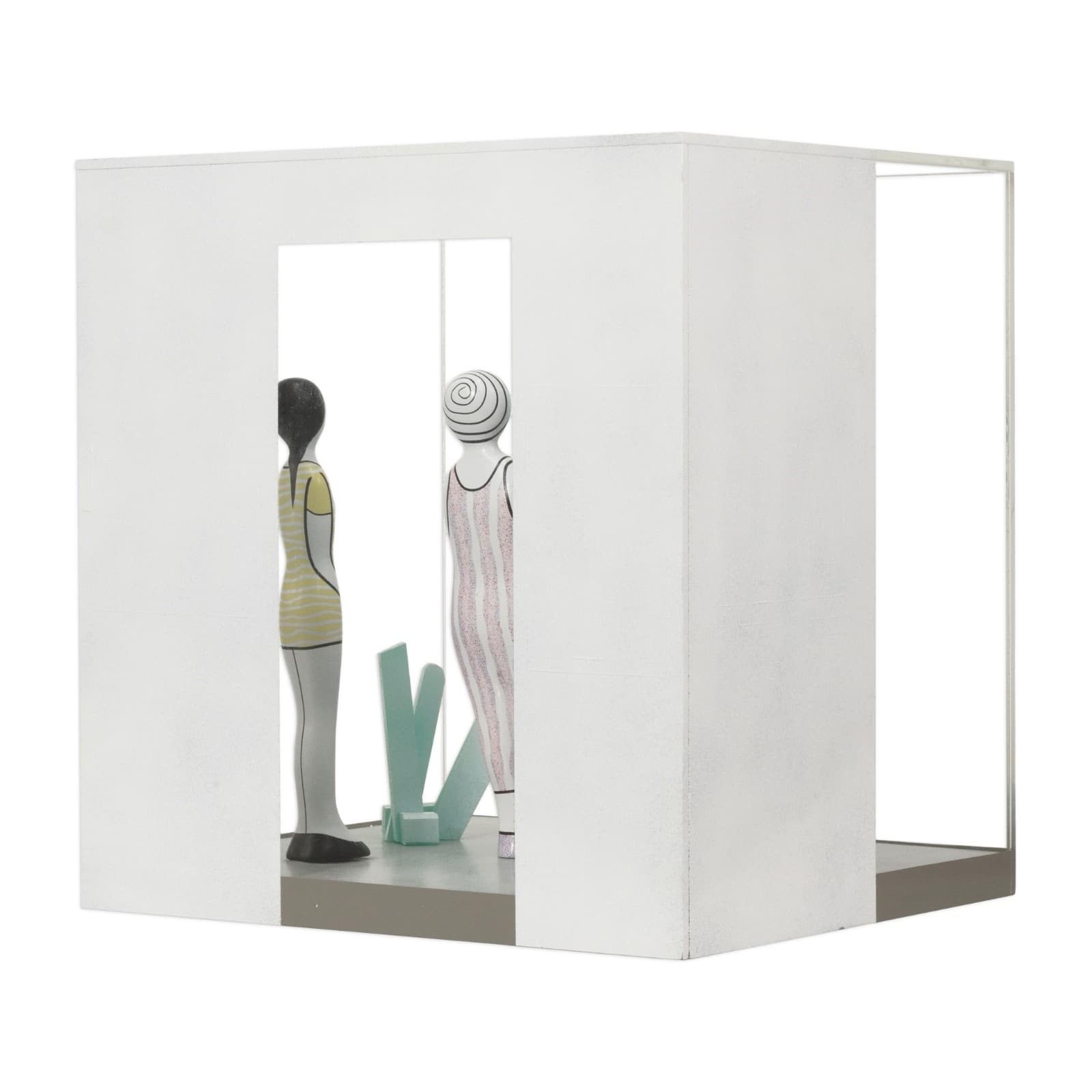 Guglielmo Gusella - A Gallery Opening, c. 1980s Mixed-Media Table Sculpture - Thumbnail 3