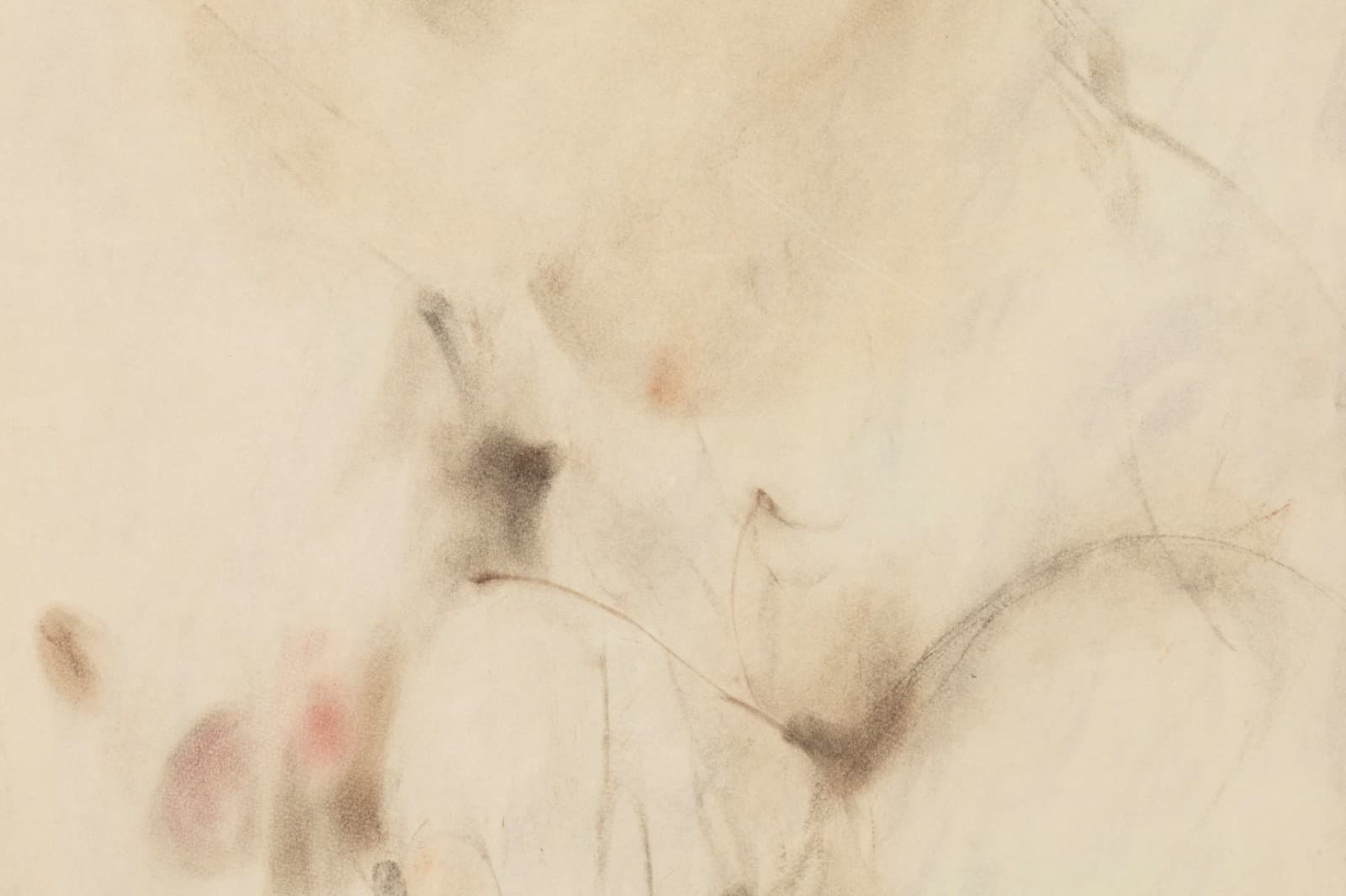 Richard Jerzy - Untitled (Female Nude) Signed Watercolor on Paper Framed - Thumbnail 4