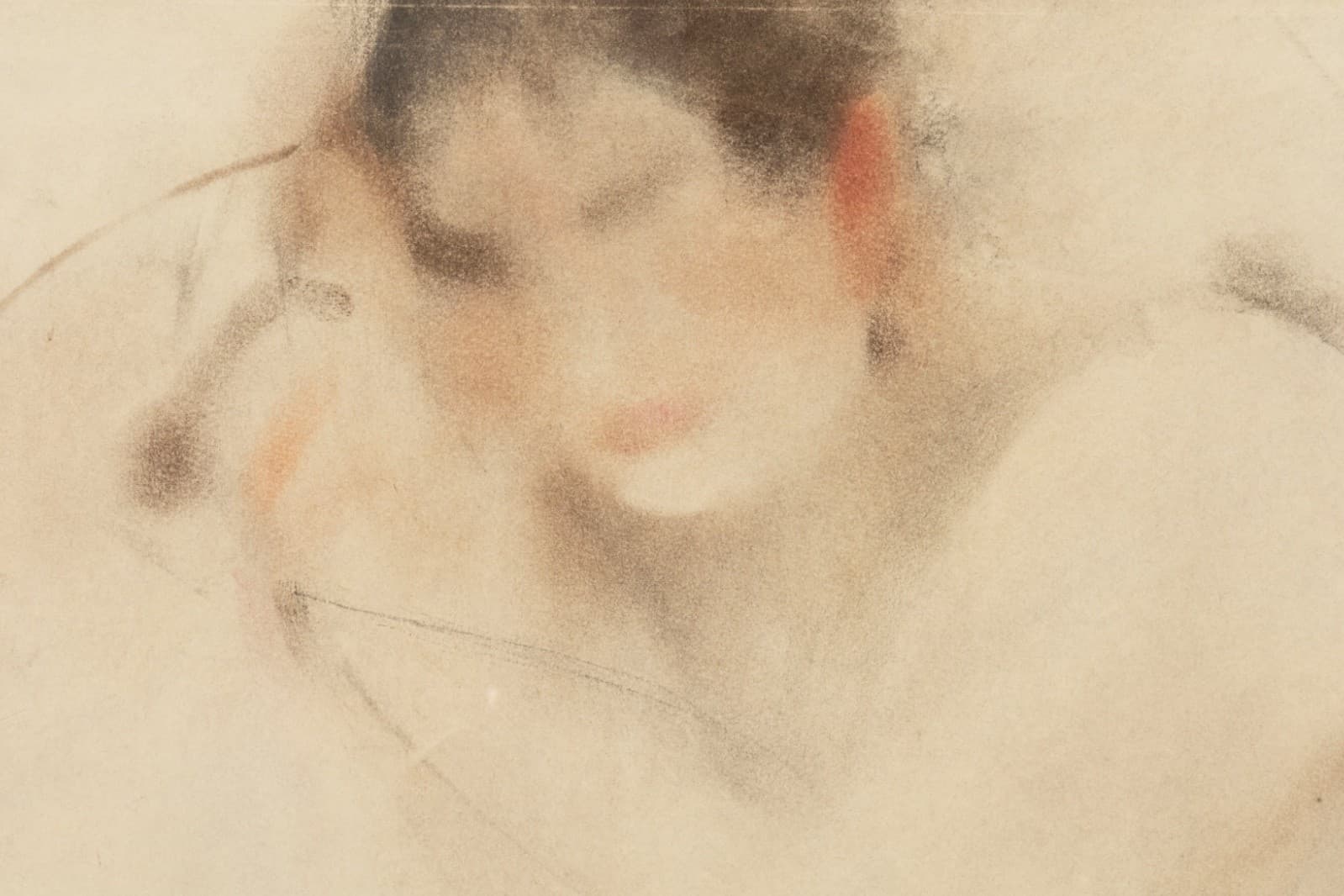 Richard Jerzy - Untitled (Female Nude) Signed Watercolor on Paper Framed - Thumbnail 3