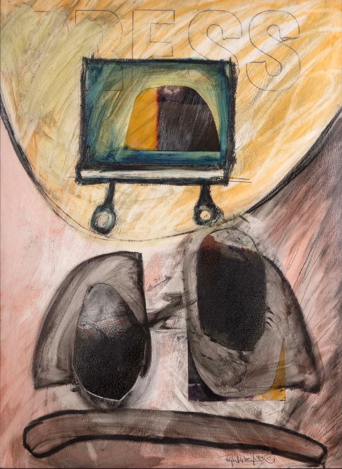 Ray Spave Press Signed Contemporary Abstract Mixed Media Painting on Paper - Thumbnail 2