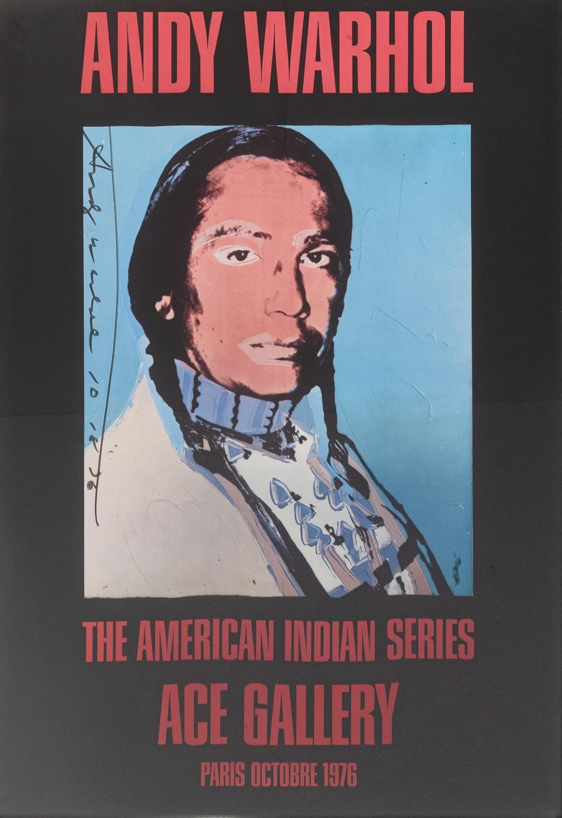 Andy Warhol The American Indian Series 1976 Signed Exhibition Poster Ace Gallery - Thumbnail 2