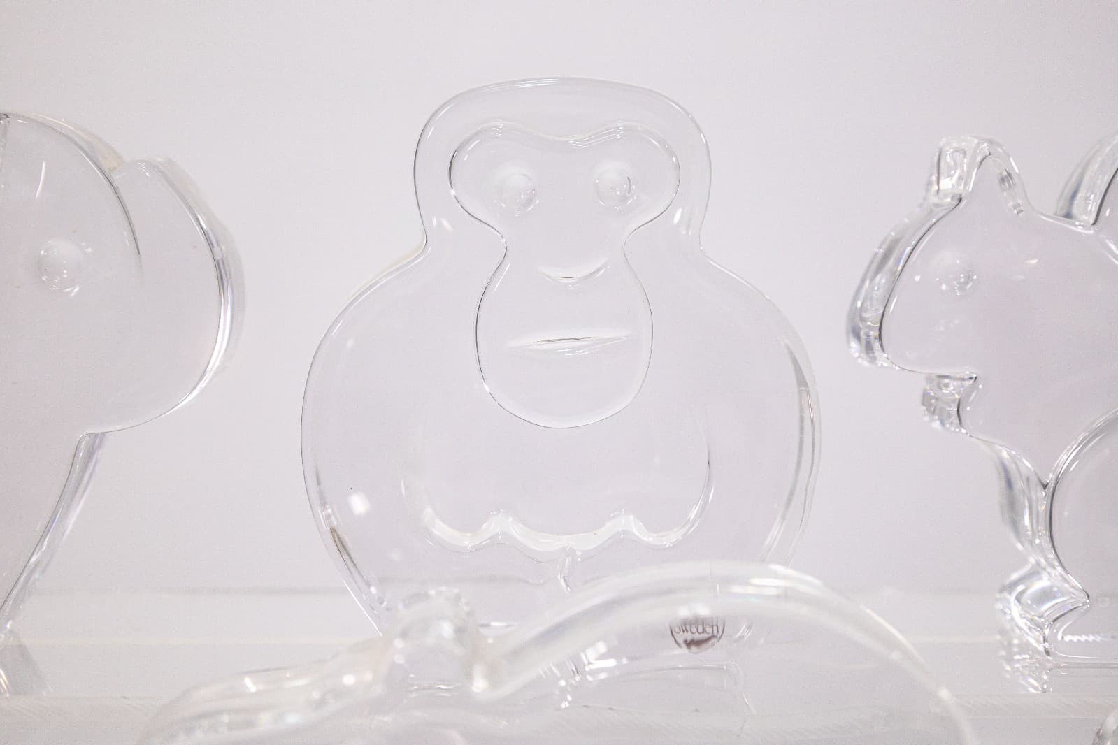 Orrefors Sweden Crystal Glass Figurines (6) Elephant, Monkey, Hippo, Mouse, Squi - Thumbnail 4