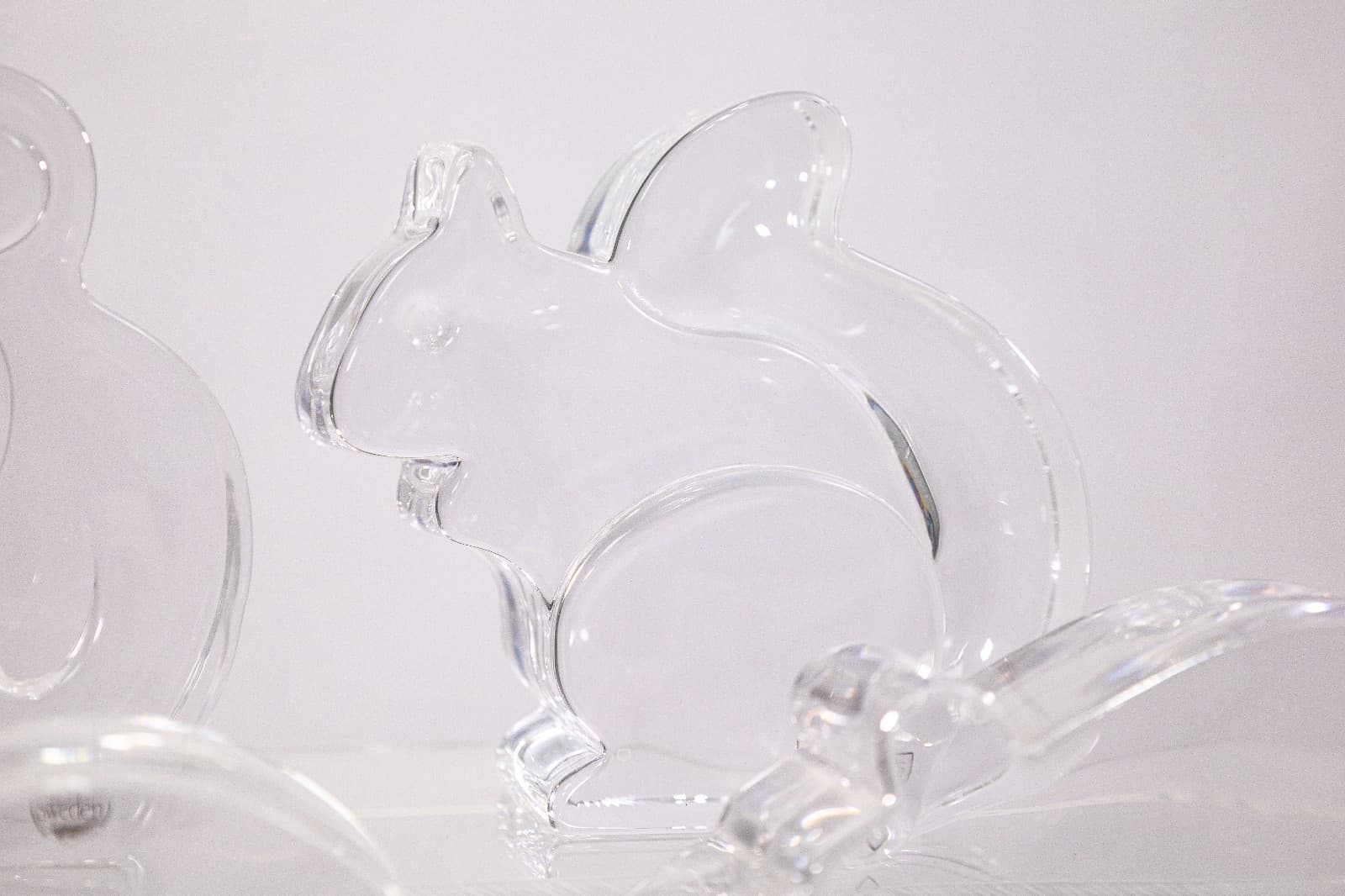 Orrefors Sweden Crystal Glass Figurines (6) Elephant, Monkey, Hippo, Mouse, Squi - Thumbnail 8