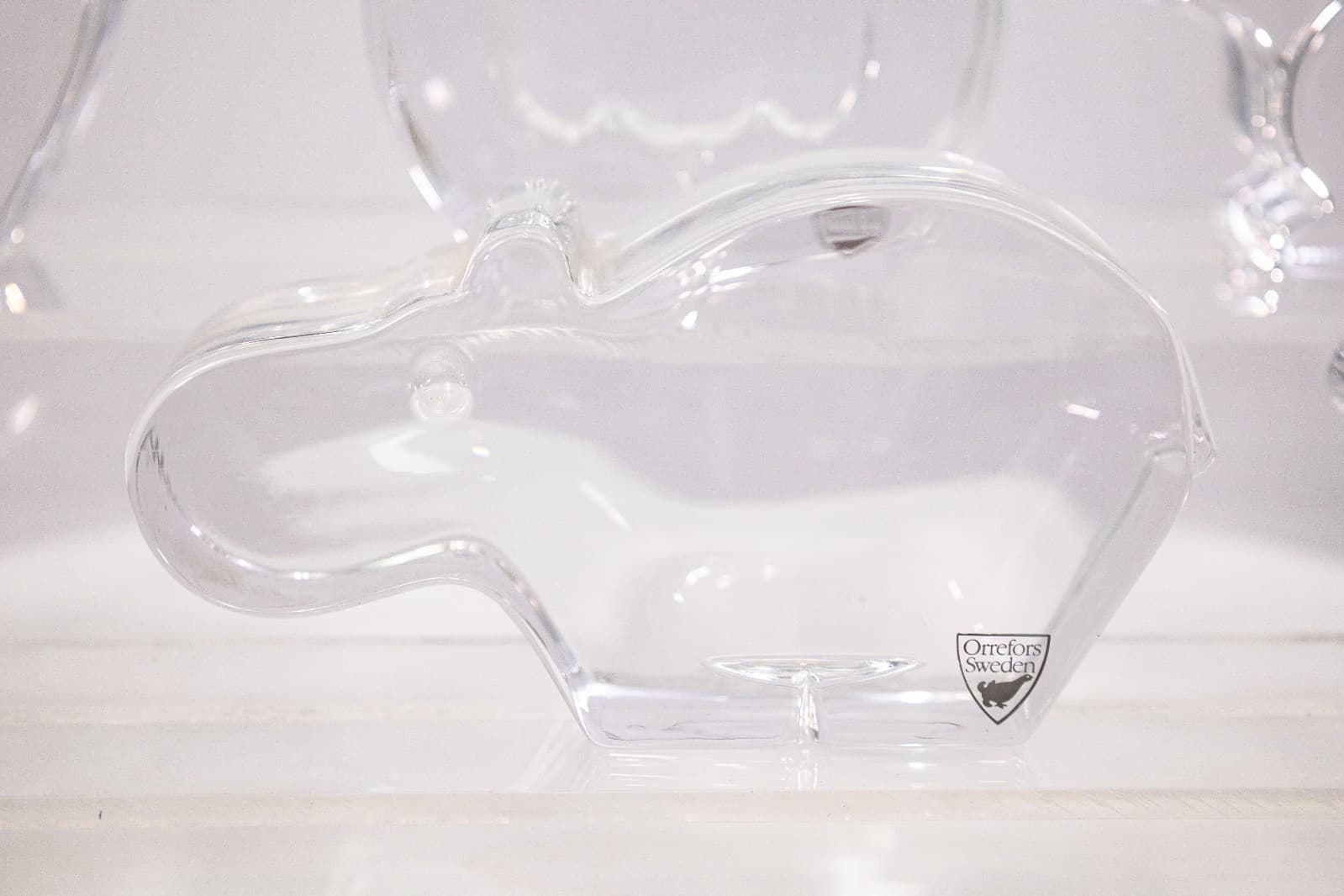 Orrefors Sweden Crystal Glass Figurines (6) Elephant, Monkey, Hippo, Mouse, Squi - Thumbnail 7