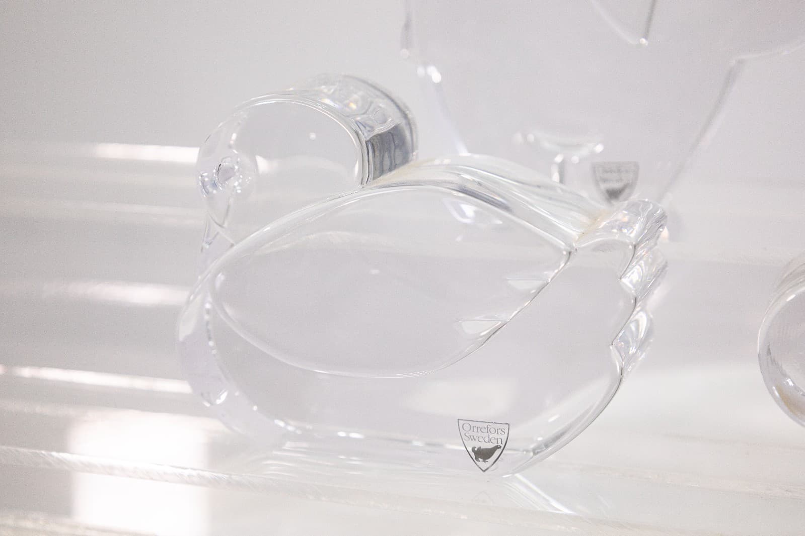 Orrefors Sweden Crystal Glass Figurines (6) Elephant, Monkey, Hippo, Mouse, Squi - Thumbnail 5