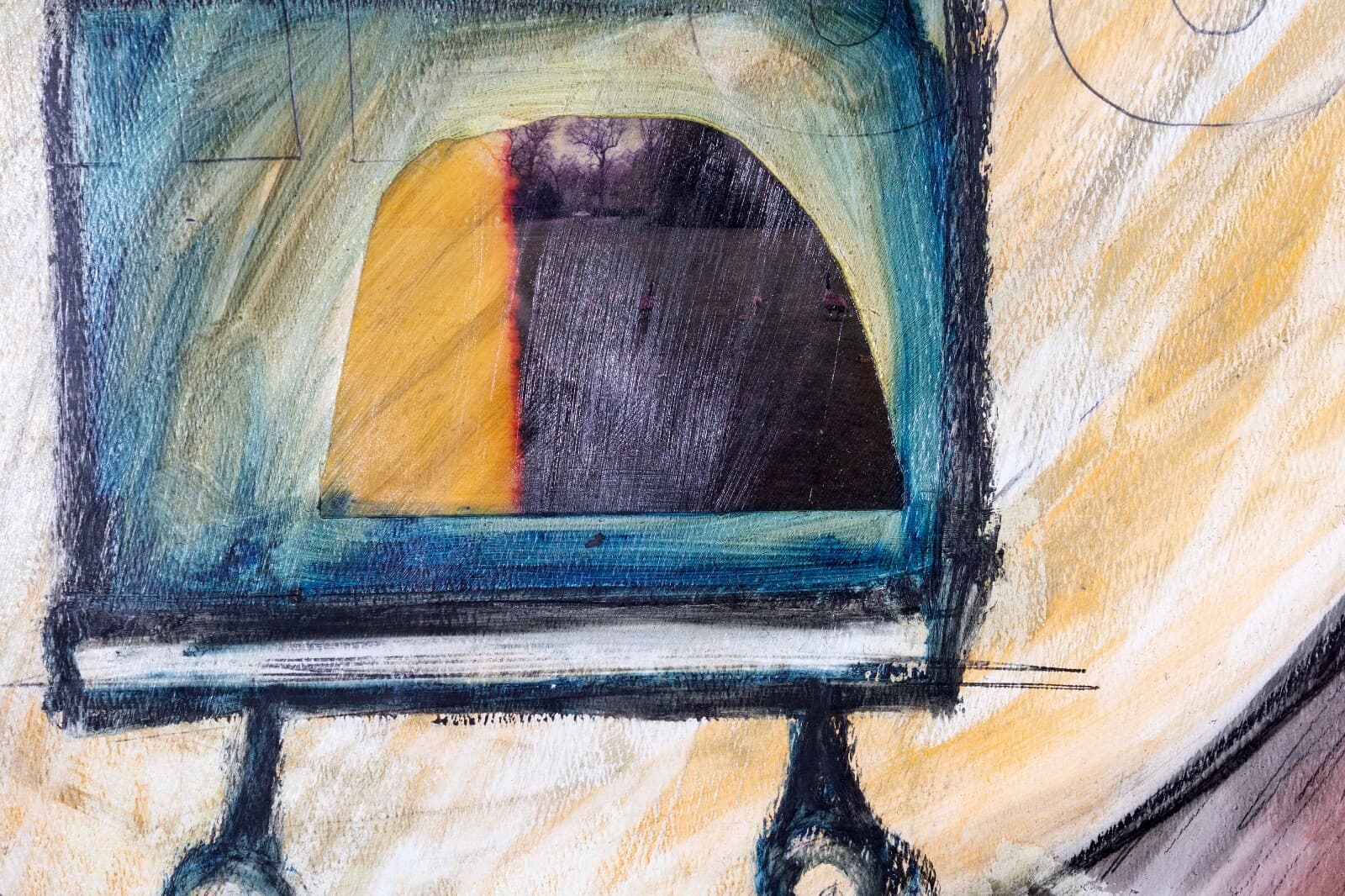 Ray Spave Press Signed Contemporary Abstract Mixed Media Painting on Paper - Thumbnail 3