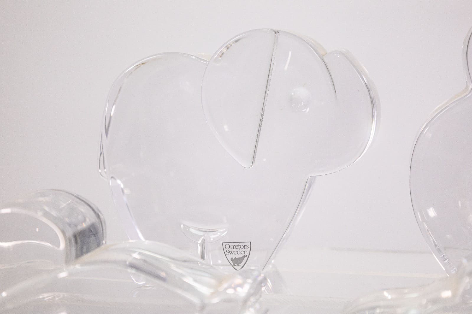 Orrefors Sweden Crystal Glass Figurines (6) Elephant, Monkey, Hippo, Mouse, Squi - Thumbnail 6