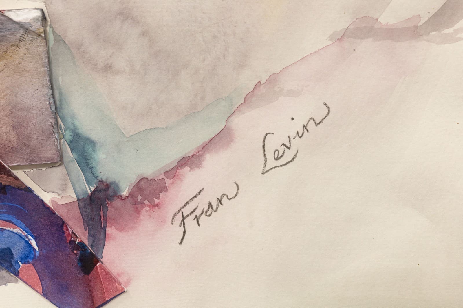 Fran Levin - Signed, c. 1980s Modern Watercolor Collage Abstract Expressionist - Thumbnail 6