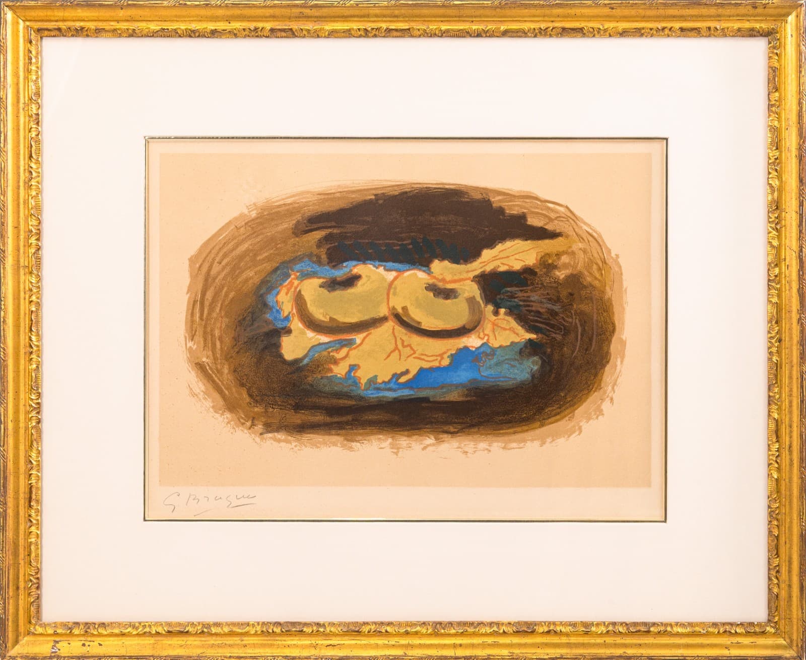 Georges Braque Les Pommes et Feuilles 1958 Signed Color Lithograph on Paper - Thumbnail 2