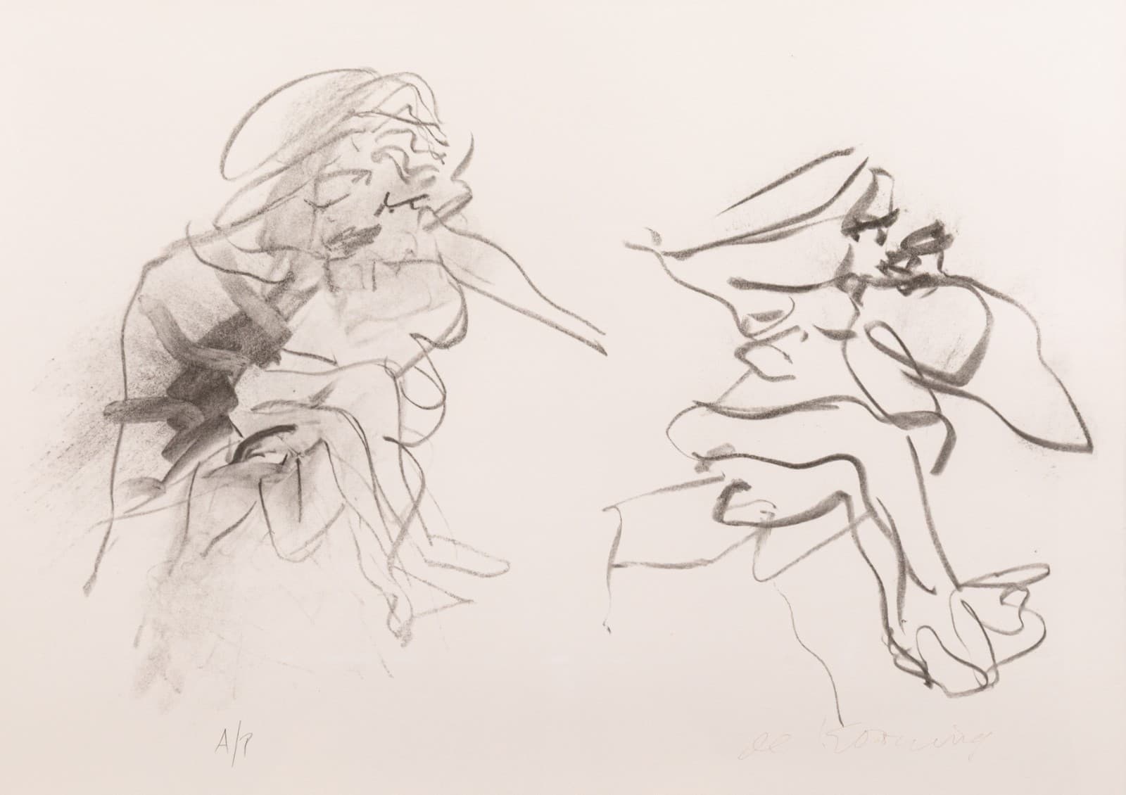 Willem de Kooning Two Figures 1973 Signed Lithograph Artist’s Proof Edition - Thumbnail 2