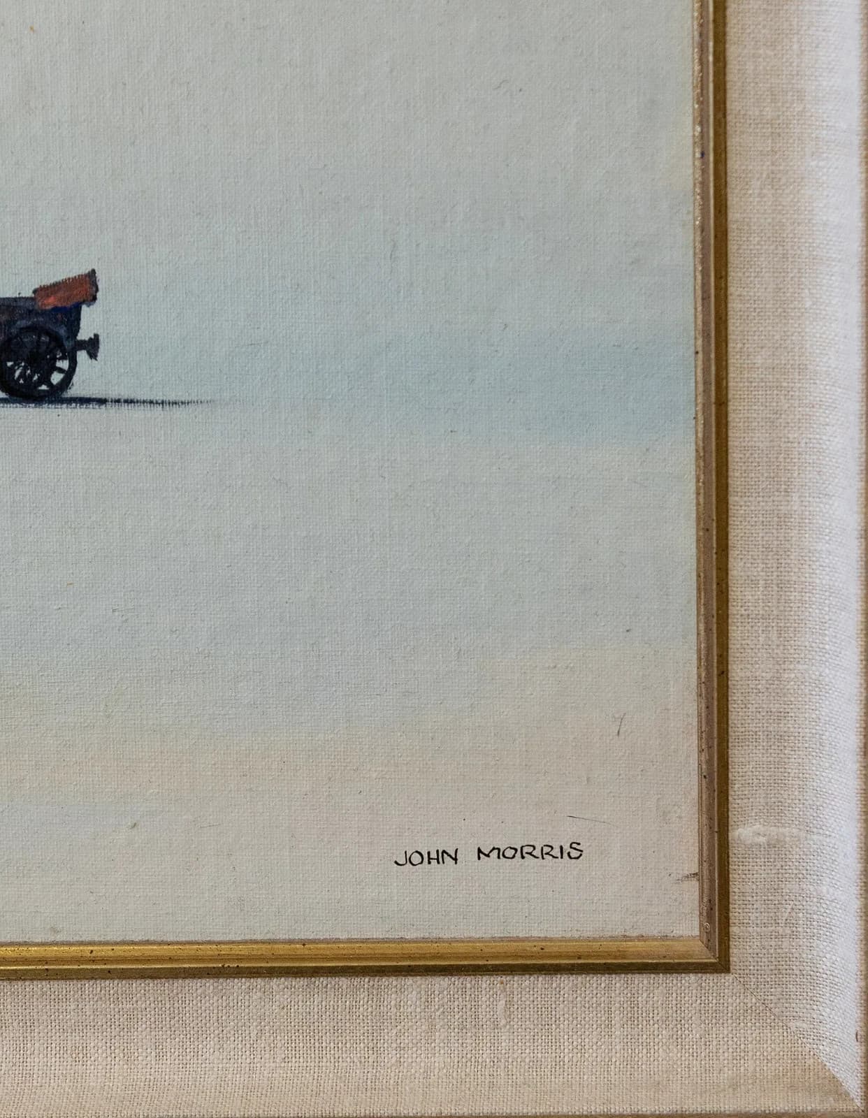 John Morris Mr. Otto Signed Midcentury Modern Surrealist Oil Painting on Canvas - Thumbnail 6