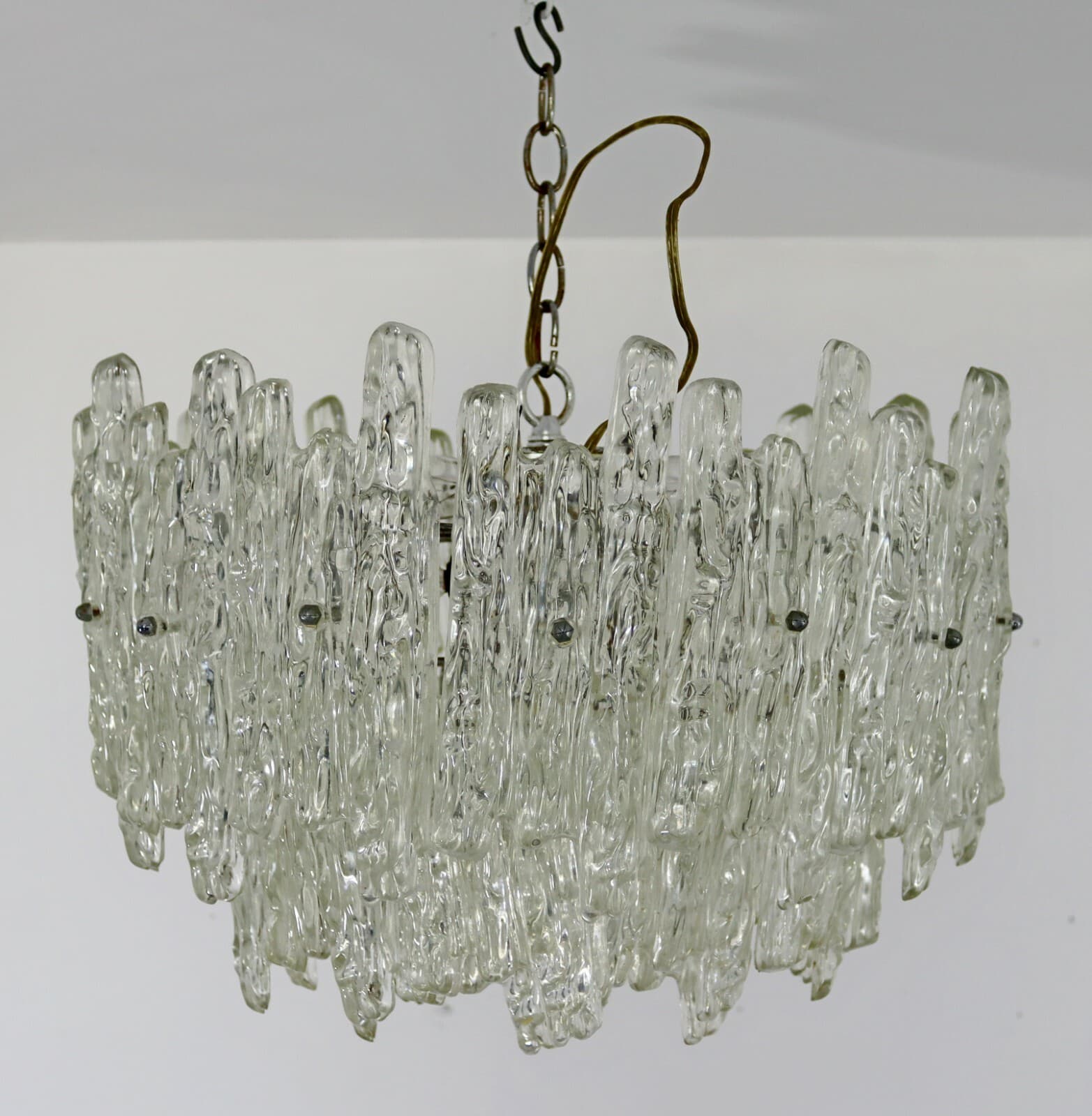 Mid Century Modern Large Lucite Kalmar Ice Light Fixture Chandelier 1970s - Thumbnail 2