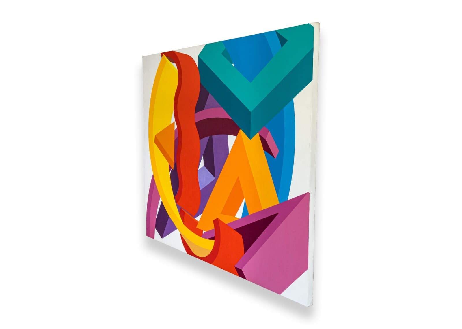 Jeff Kalban Signed Monumental Modern Abstract Acrylic Painting on Canvas 1996 - Thumbnail 2
