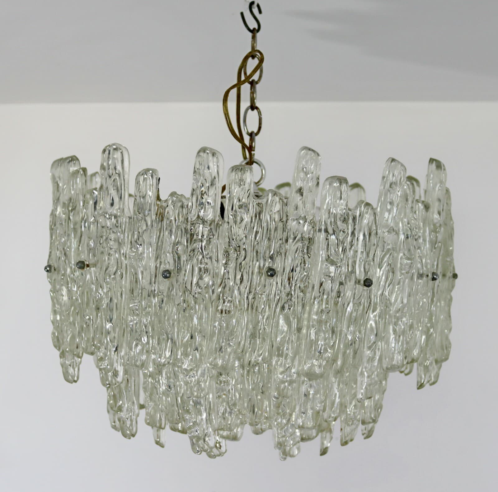 Mid Century Modern Large Lucite Kalmar Ice Light Fixture Chandelier 1970s - Thumbnail 5