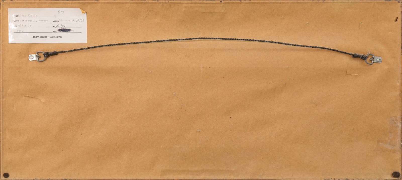 Robert Motherwell Elegy Sketch 1977 Signed Lithograph on Paper 31/35 Framed - Thumbnail 5
