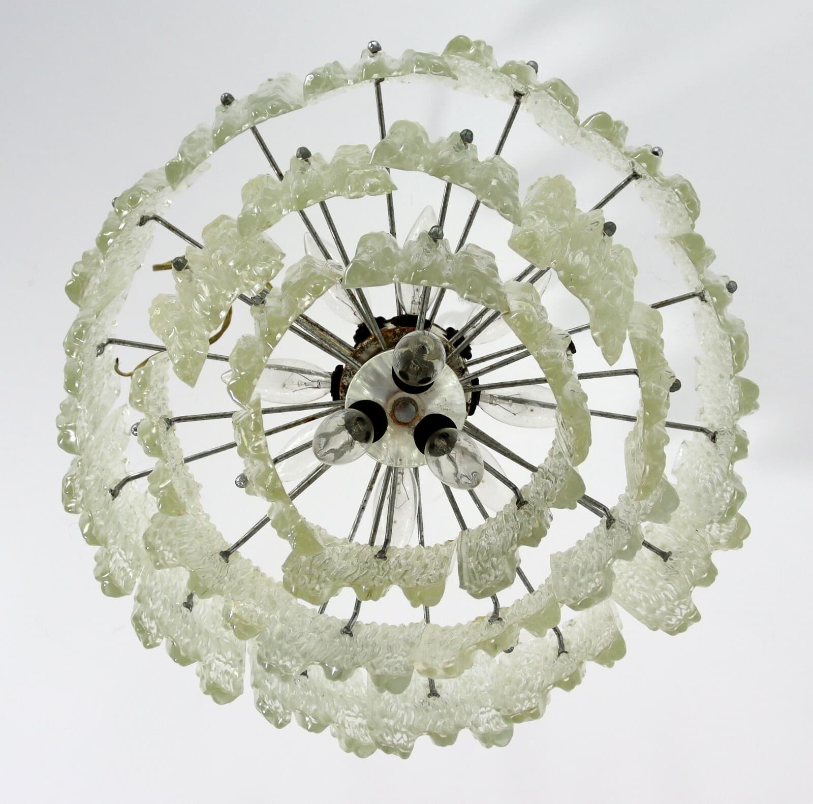 Mid Century Modern Large Lucite Kalmar Ice Light Fixture Chandelier 1970s - Thumbnail 8