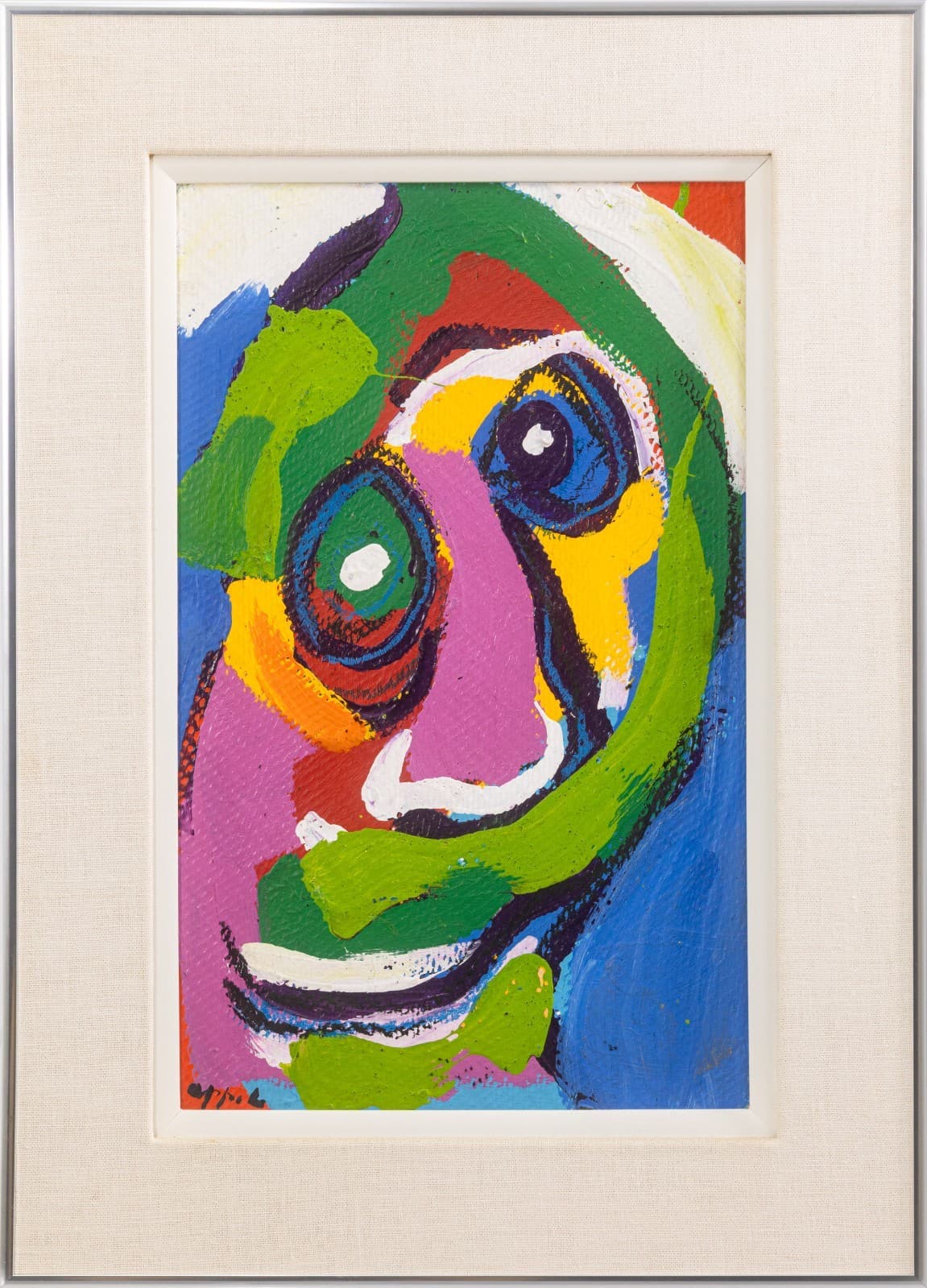 Karel Appel, Tete 1968 Signed Original Acrylic on Board CoBrA Art Movement