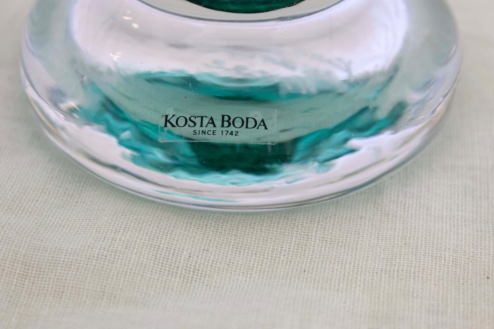 Monica Backstrom for Kosta Boda Serpent Signed Crystal Glass Vase Sweden 49232 - Thumbnail 7