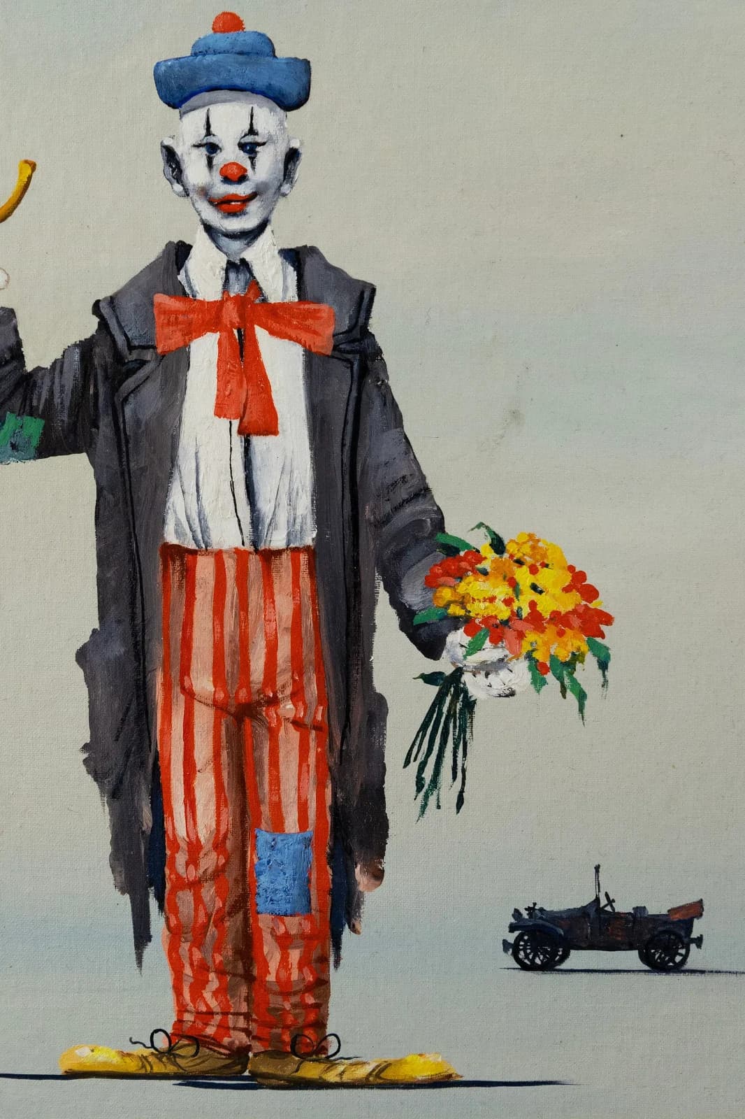 John Morris Mr. Otto Signed Midcentury Modern Surrealist Oil Painting on Canvas - Thumbnail 3