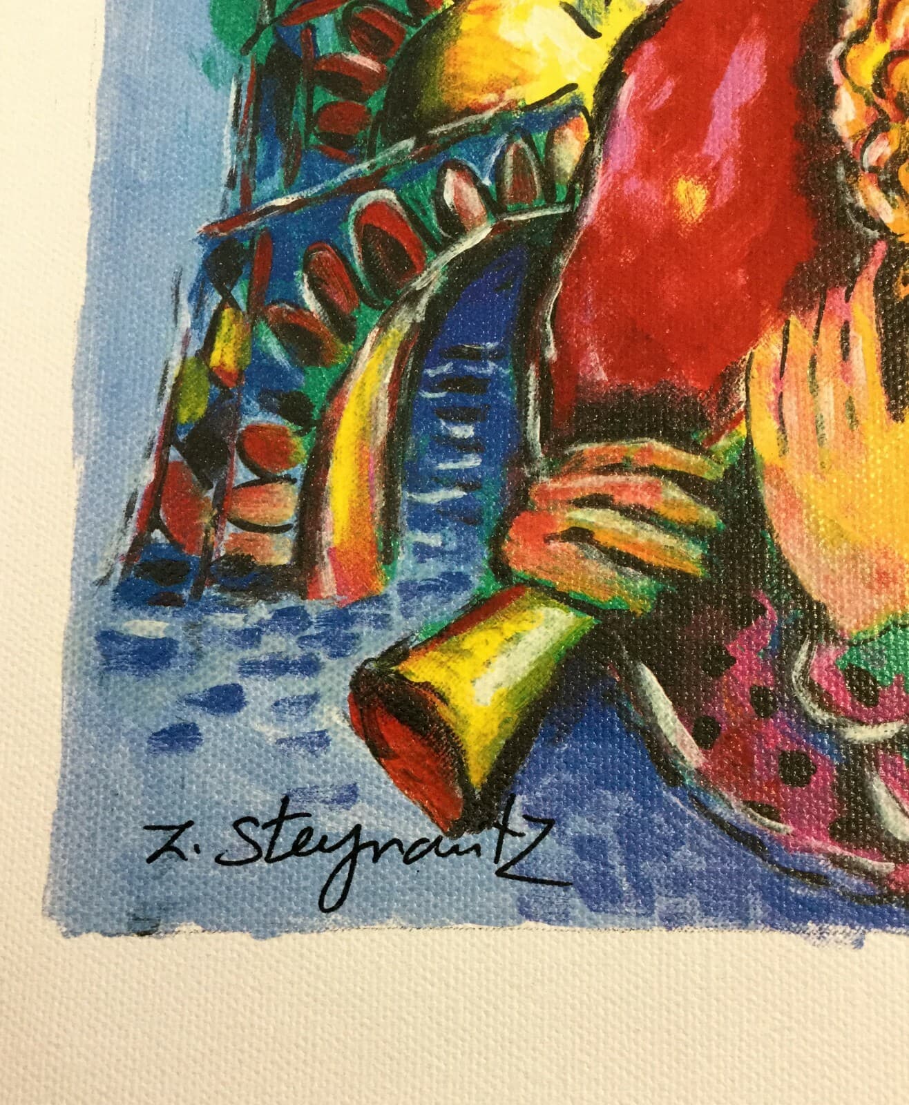 Modern Unframed Eiffel Melodies Signed Zamy Steynovitz Seriolithograph on Canvas - Thumbnail 3