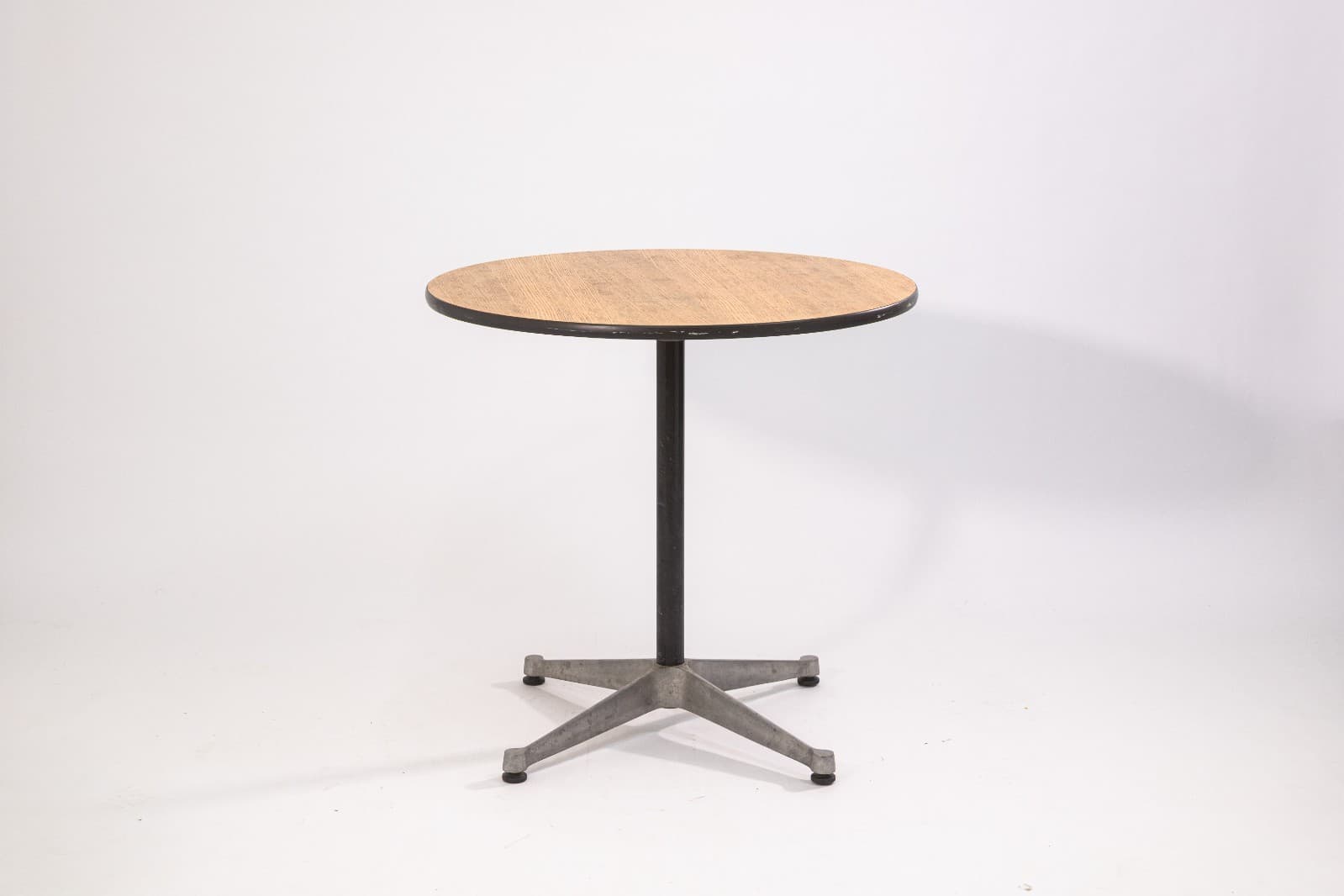 Herman Miller Side Table Wood Top with Metal Base Modern Furniture Design - Thumbnail 2
