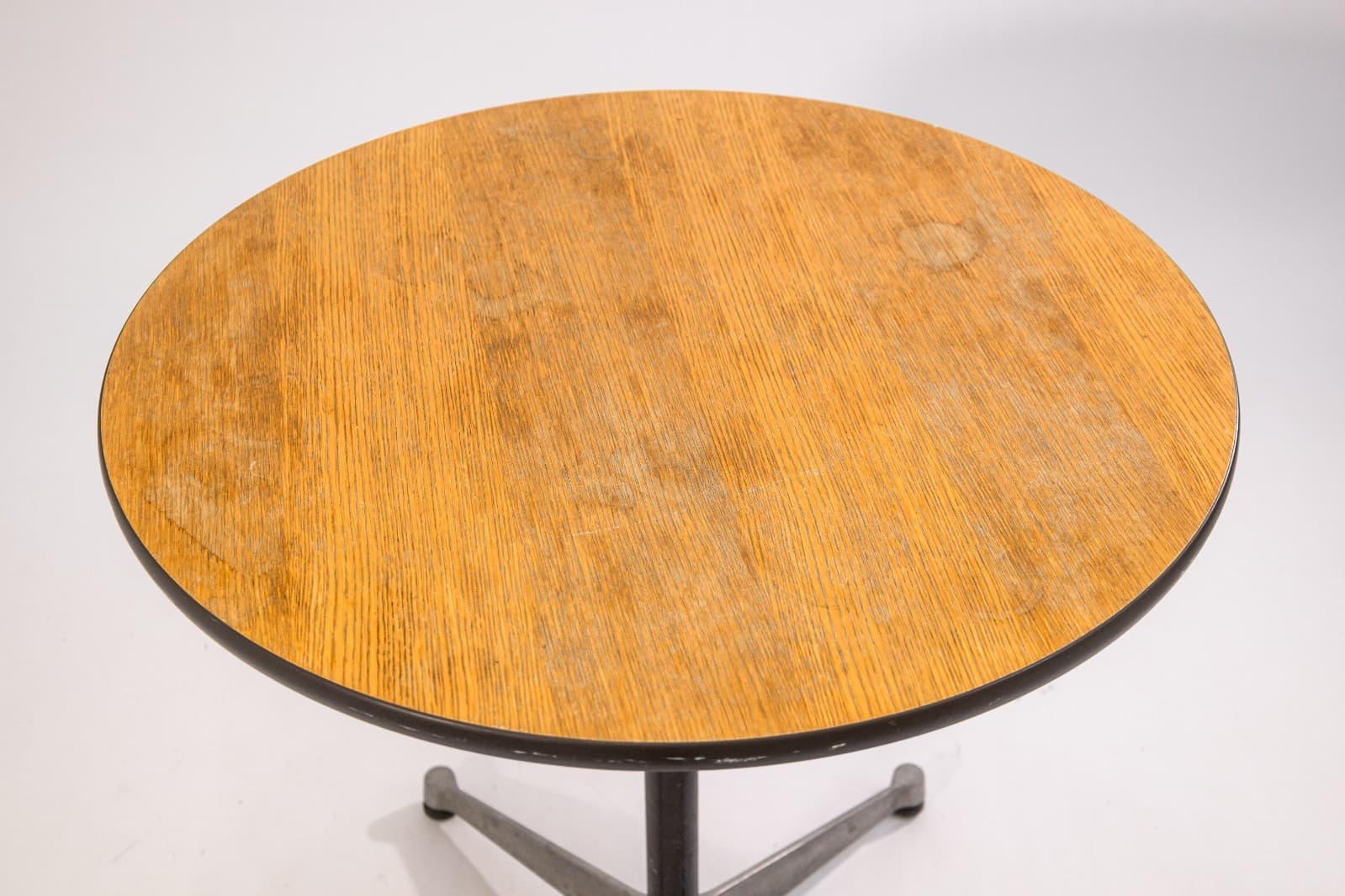 Herman Miller Side Table Wood Top with Metal Base Modern Furniture Design - Thumbnail 3