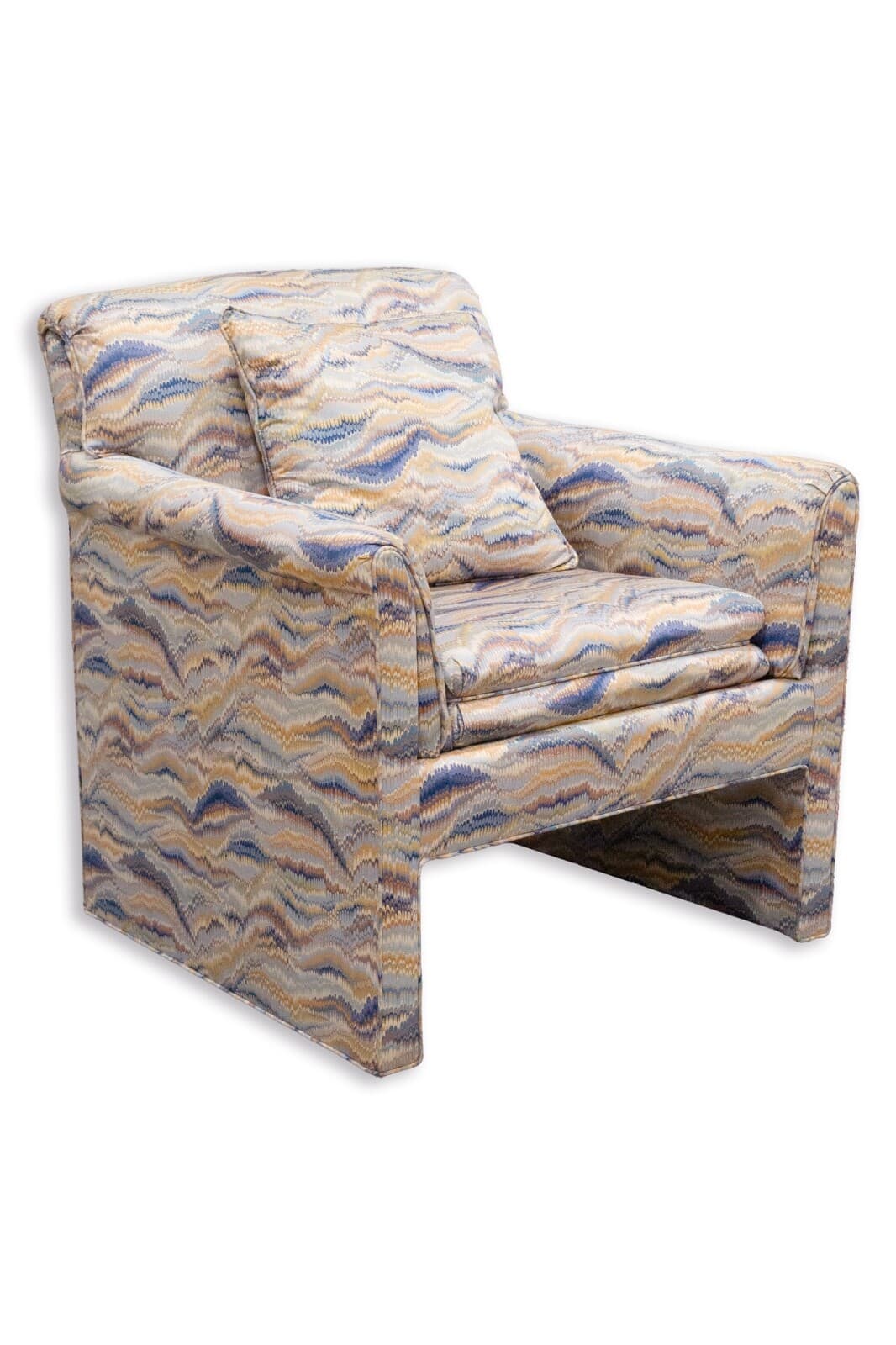 Pair of Vintage Sherrill Furniture Multicolor Flame Stitch Upholstery Armchairs - Thumbnail 3