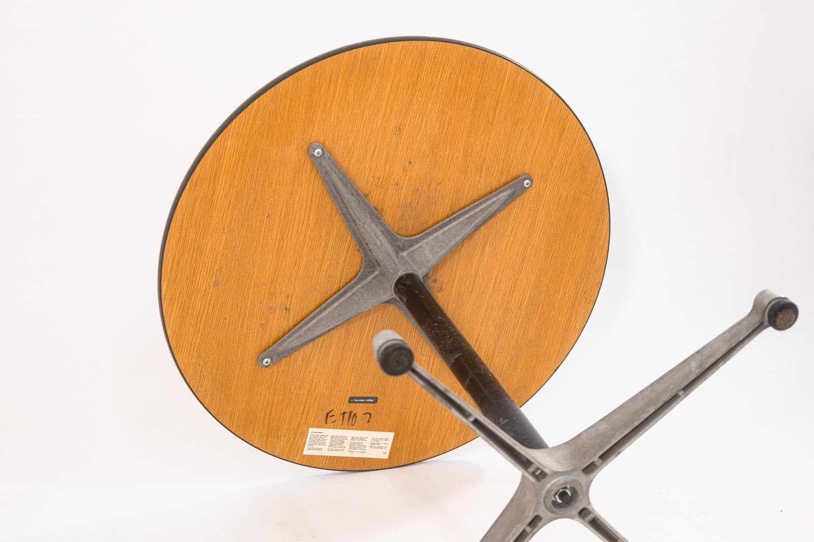 Herman Miller Side Table Wood Top with Metal Base Modern Furniture Design - Thumbnail 7