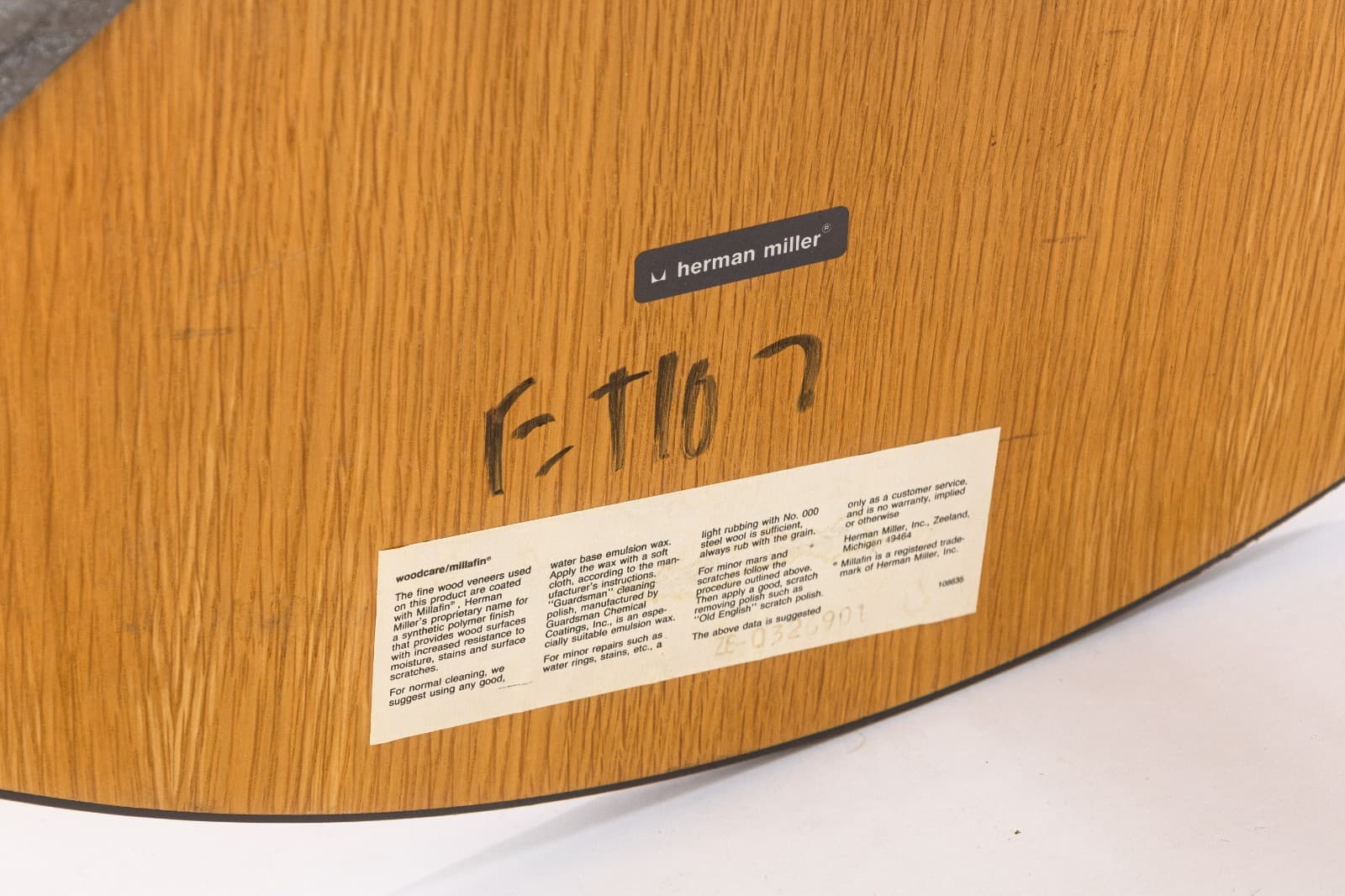 Herman Miller Side Table Wood Top with Metal Base Modern Furniture Design - Thumbnail 5