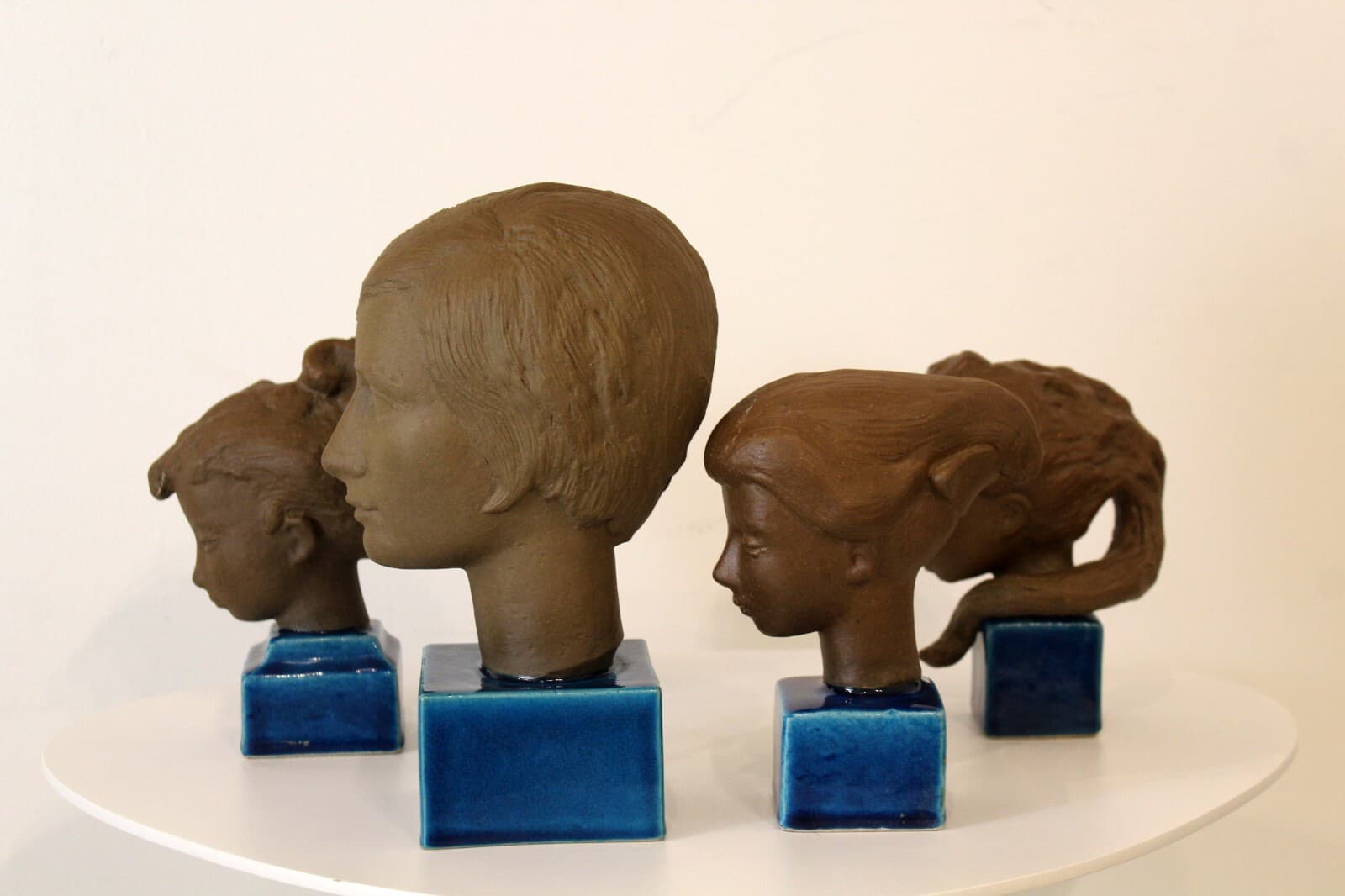 Johannes Hedegaard Royal Copenhagen Denmark Set of 4 Rare Ceramic Busts 1960s - Thumbnail 4