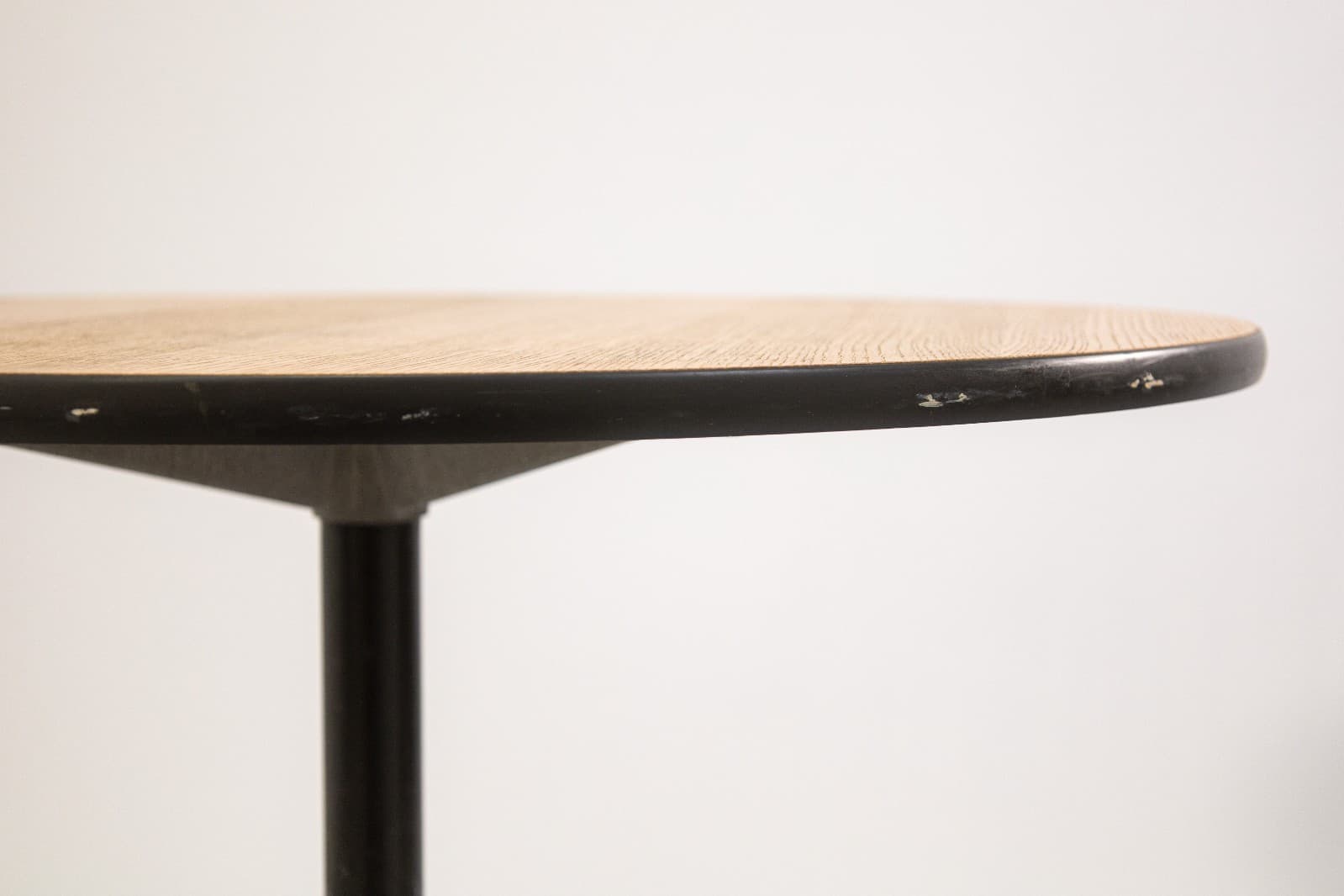 Herman Miller Side Table Wood Top with Metal Base Modern Furniture Design - Thumbnail 4
