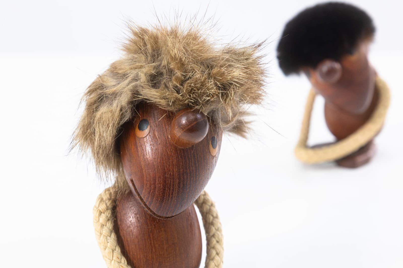 Vintage Hans Bolling x Torben Orskov Optimism & Pessimism Danish Teak Figurines - Thumbnail 3