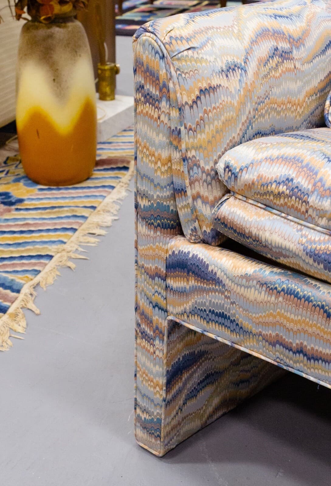 Pair of Vintage Sherrill Furniture Multicolor Flame Stitch Upholstery Armchairs - Thumbnail 8