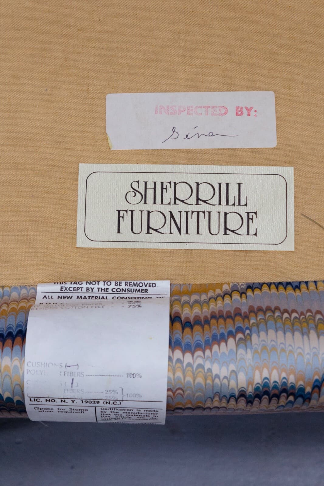 Pair of Vintage Sherrill Furniture Multicolor Flame Stitch Upholstery Armchairs - Thumbnail 6