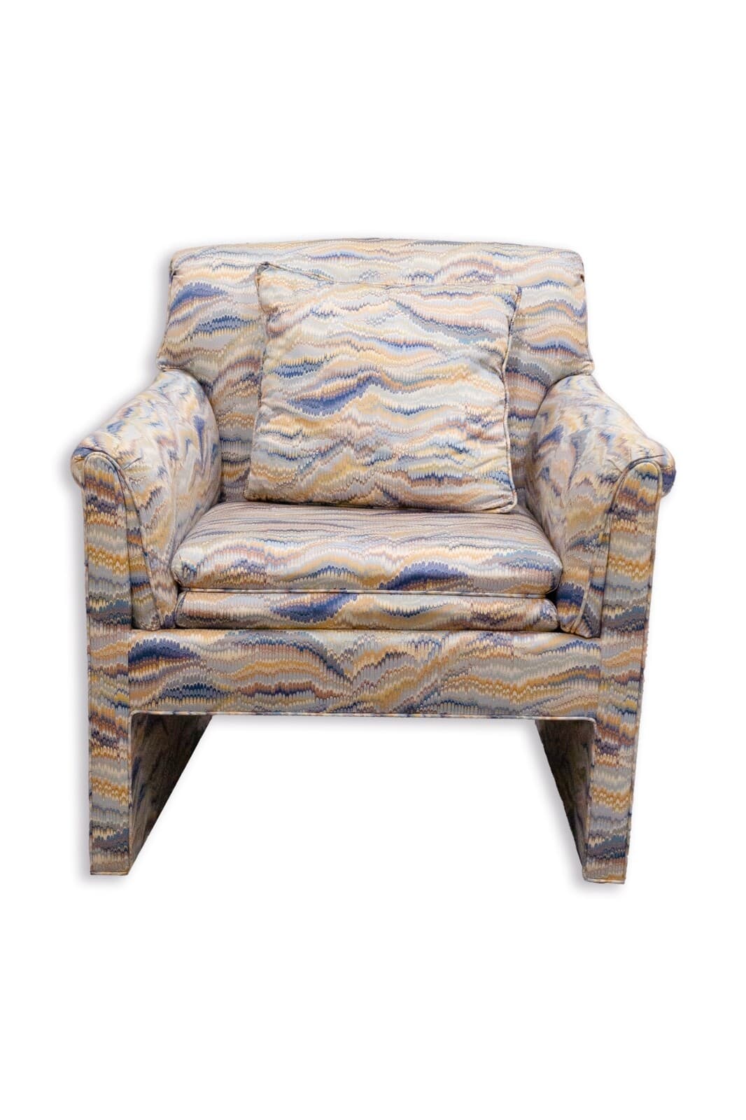 Pair of Vintage Sherrill Furniture Multicolor Flame Stitch Upholstery Armchairs - Thumbnail 2
