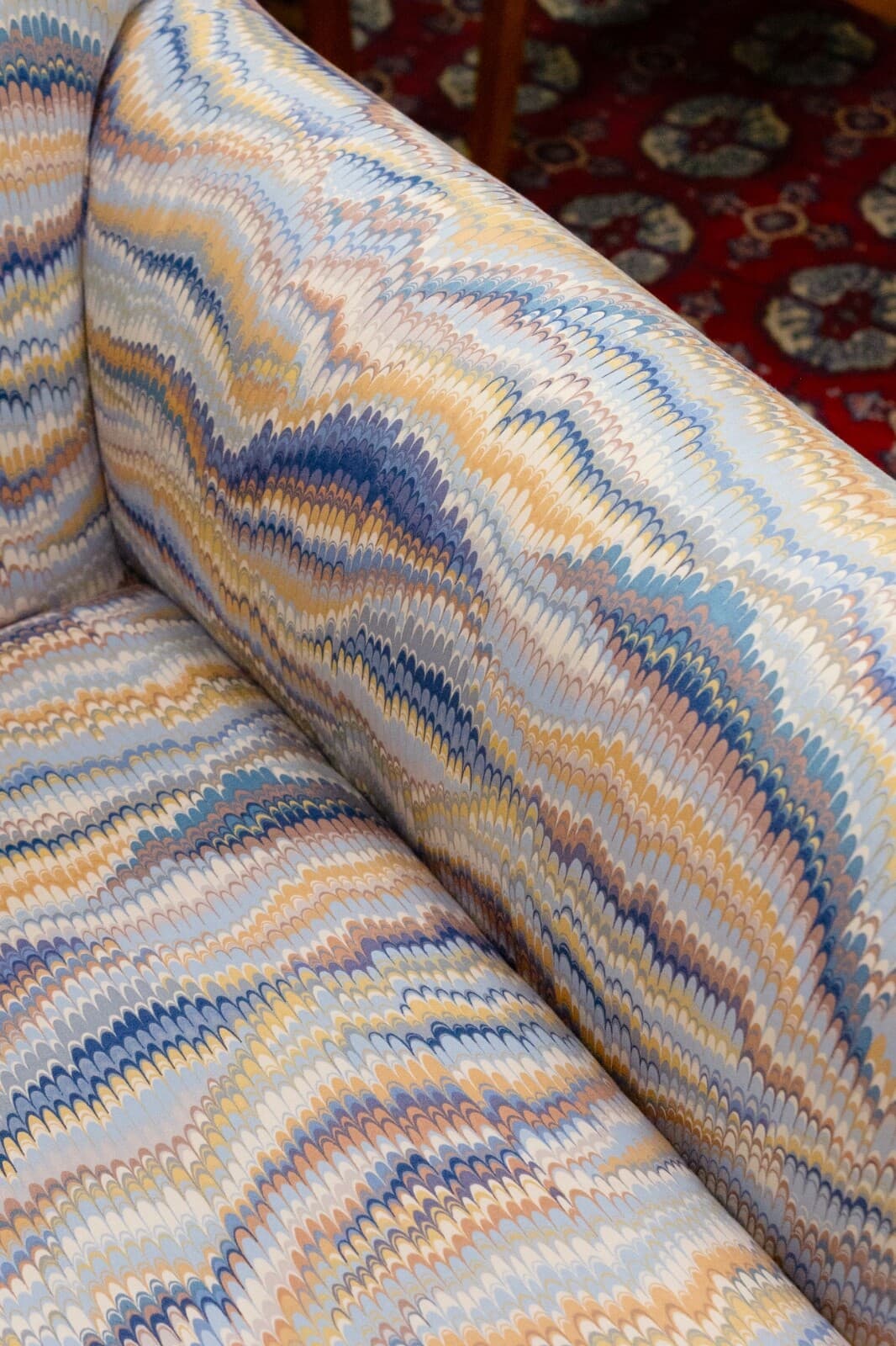 Pair of Vintage Sherrill Furniture Multicolor Flame Stitch Upholstery Armchairs - Thumbnail 7