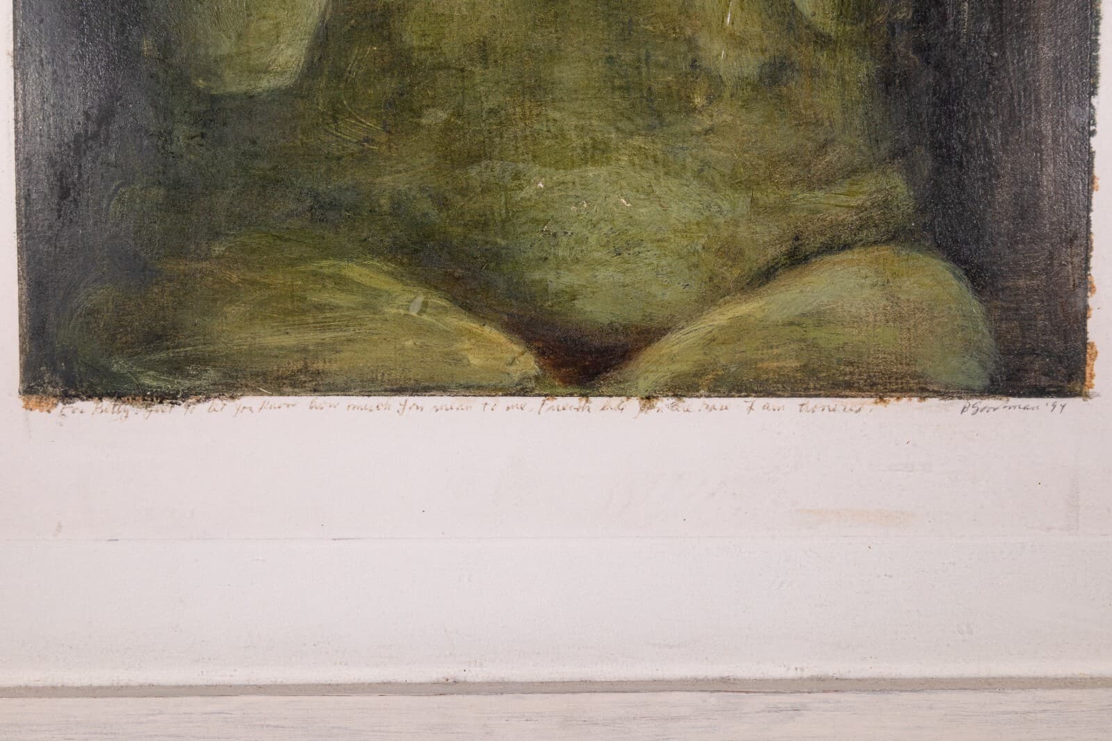 Barbara Goodman For Betty Signed Abstract Figurative Oil Painting on Paper 1994 - Thumbnail 7