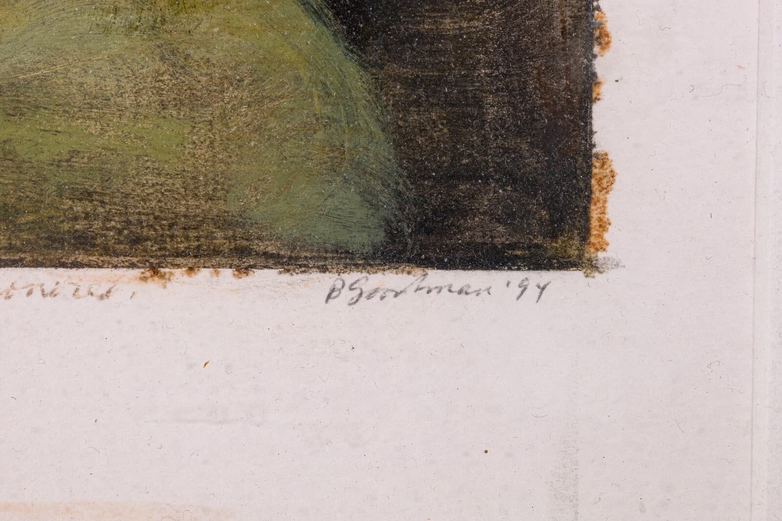 Barbara Goodman For Betty Signed Abstract Figurative Oil Painting on Paper 1994 - Thumbnail 8