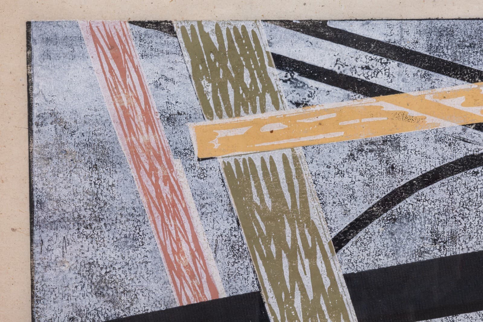 Clinton Hill Signed 1988 Abstract Geometric Postmodern Monotype Framed - Thumbnail 3
