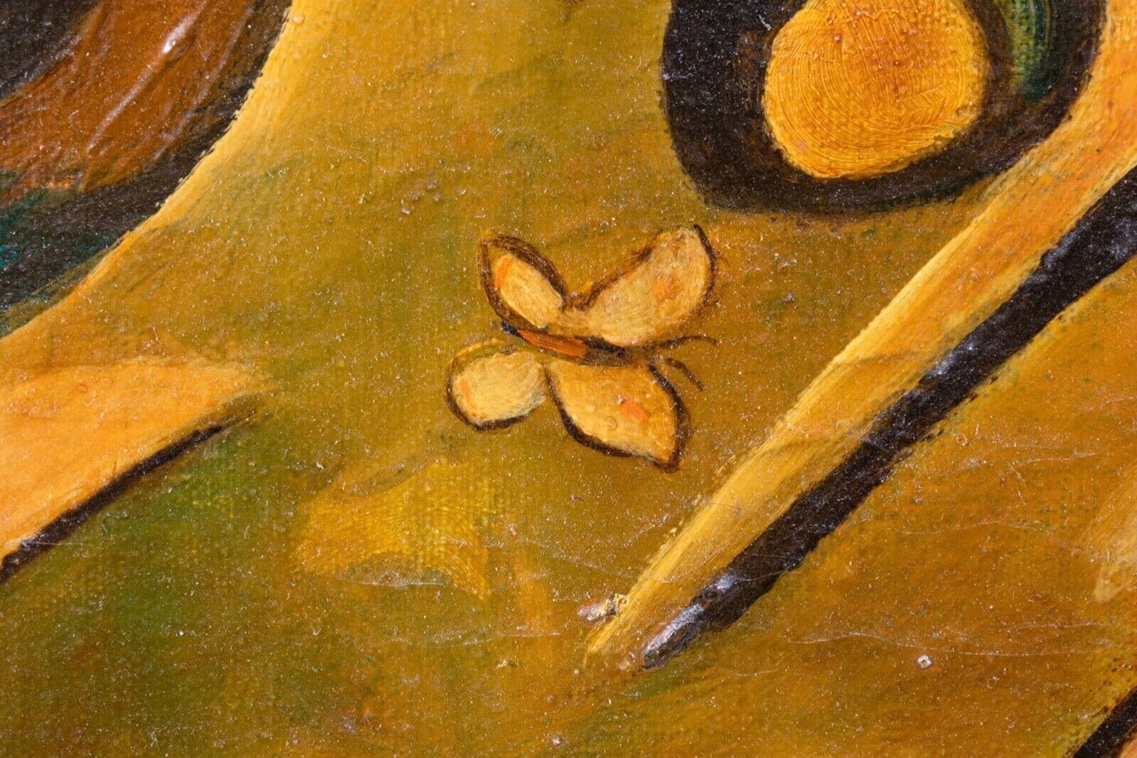 C.E. Leonard Cubits Surreal Abstract Signed Oil Painting on Framed Canvas 1970 - Thumbnail 5