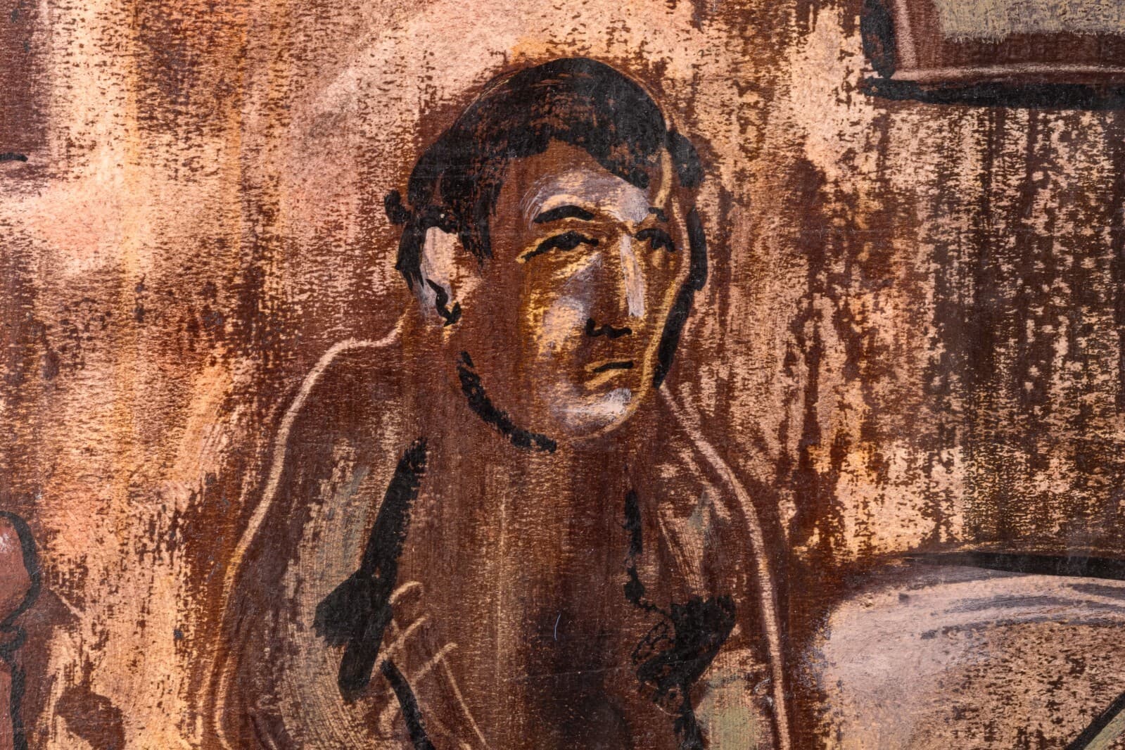 Modern German Expressionist Style Figurative Drawing on Paper Signed H. Kinz 49 - Thumbnail 3