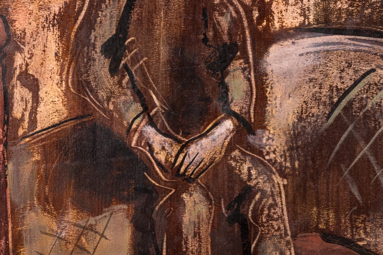 Modern German Expressionist Style Figurative Drawing on Paper Signed H. Kinz 49 - Thumbnail 4