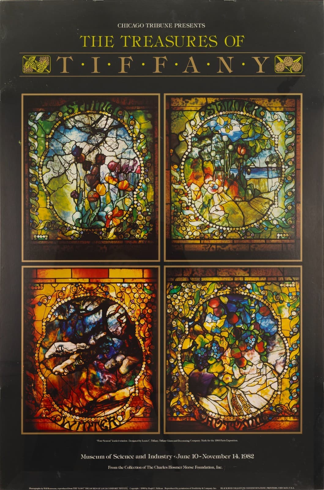 The Treasures of Tiffany Museum of Science and Industry Lithographic Poster 1982