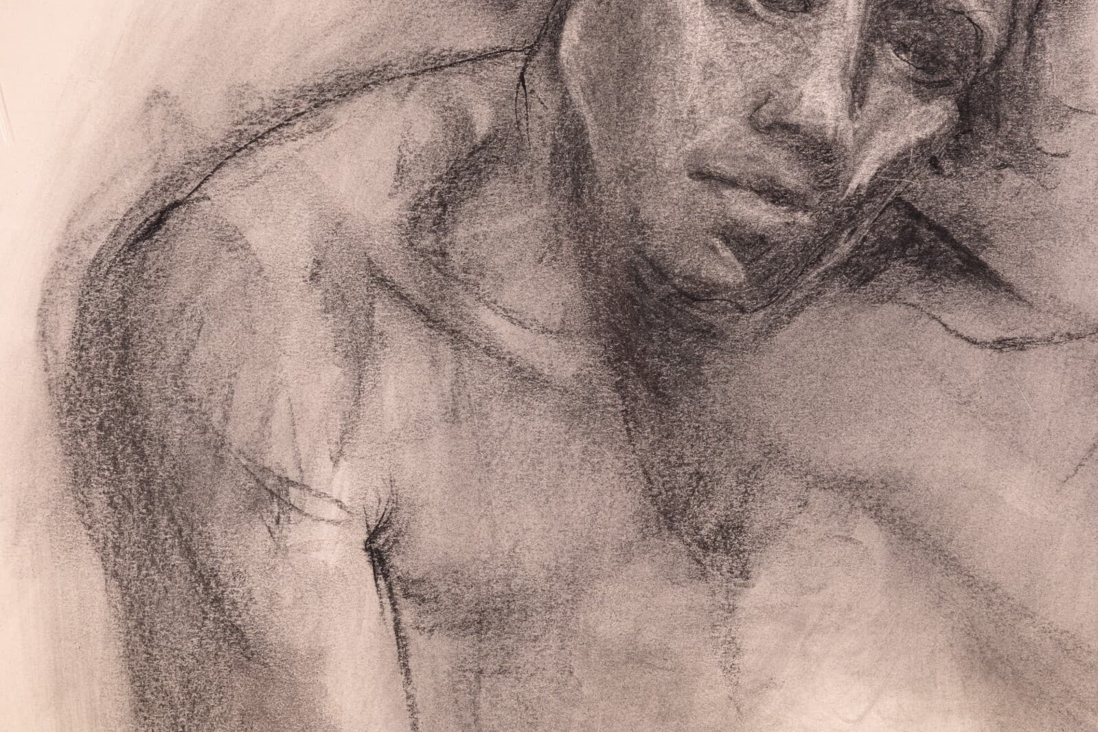 Betty Woodward-Bosley 2 Figures Signed Modern Figurative Drawing Unframed - Thumbnail 5