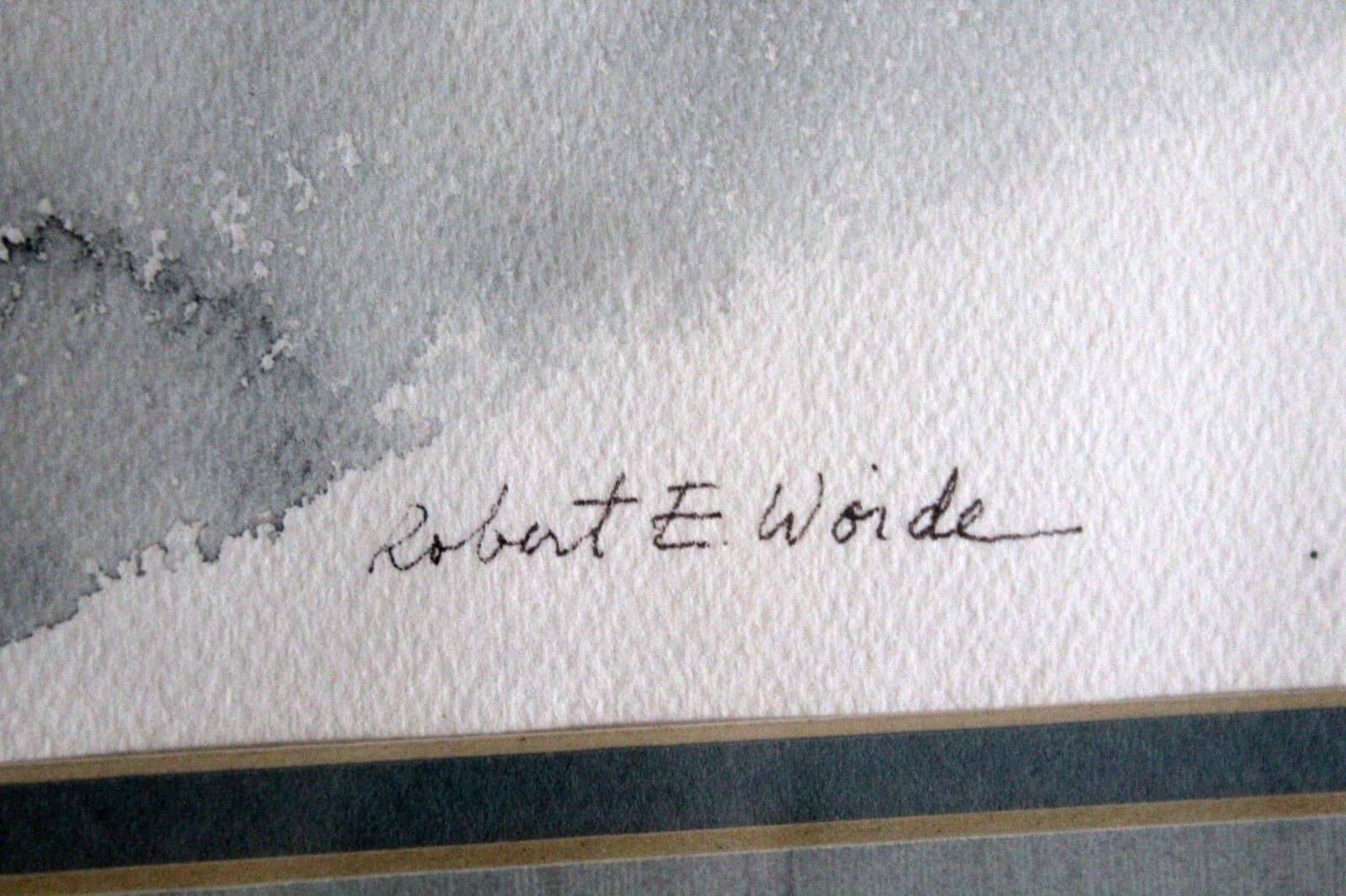 Robert E Woide Untitled Landscape Signed Original Watercolor Framed - Thumbnail 6