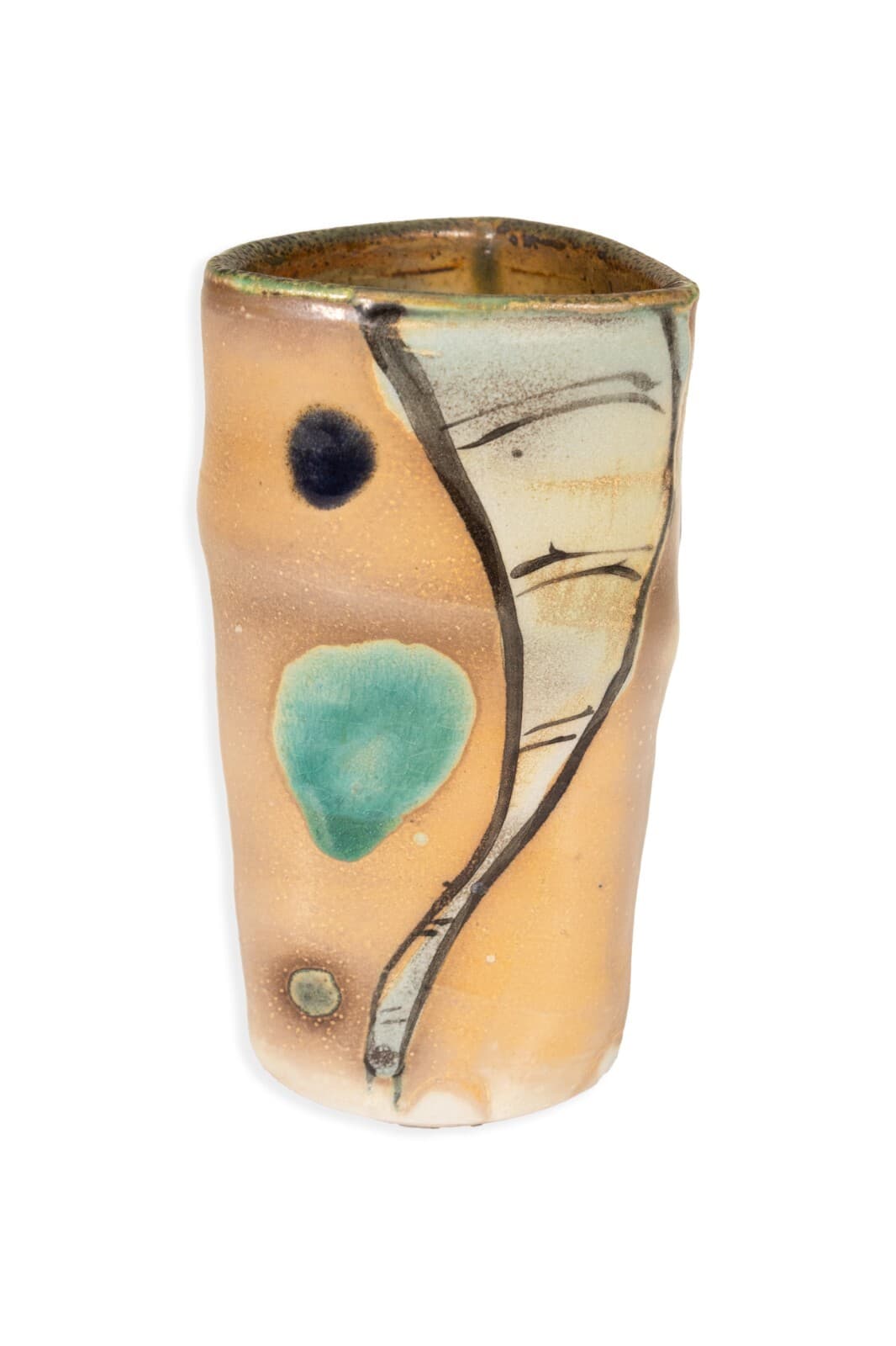 Chris Baskin for Pewabic Pottery Contemporary Art Studio Vase Earthenware